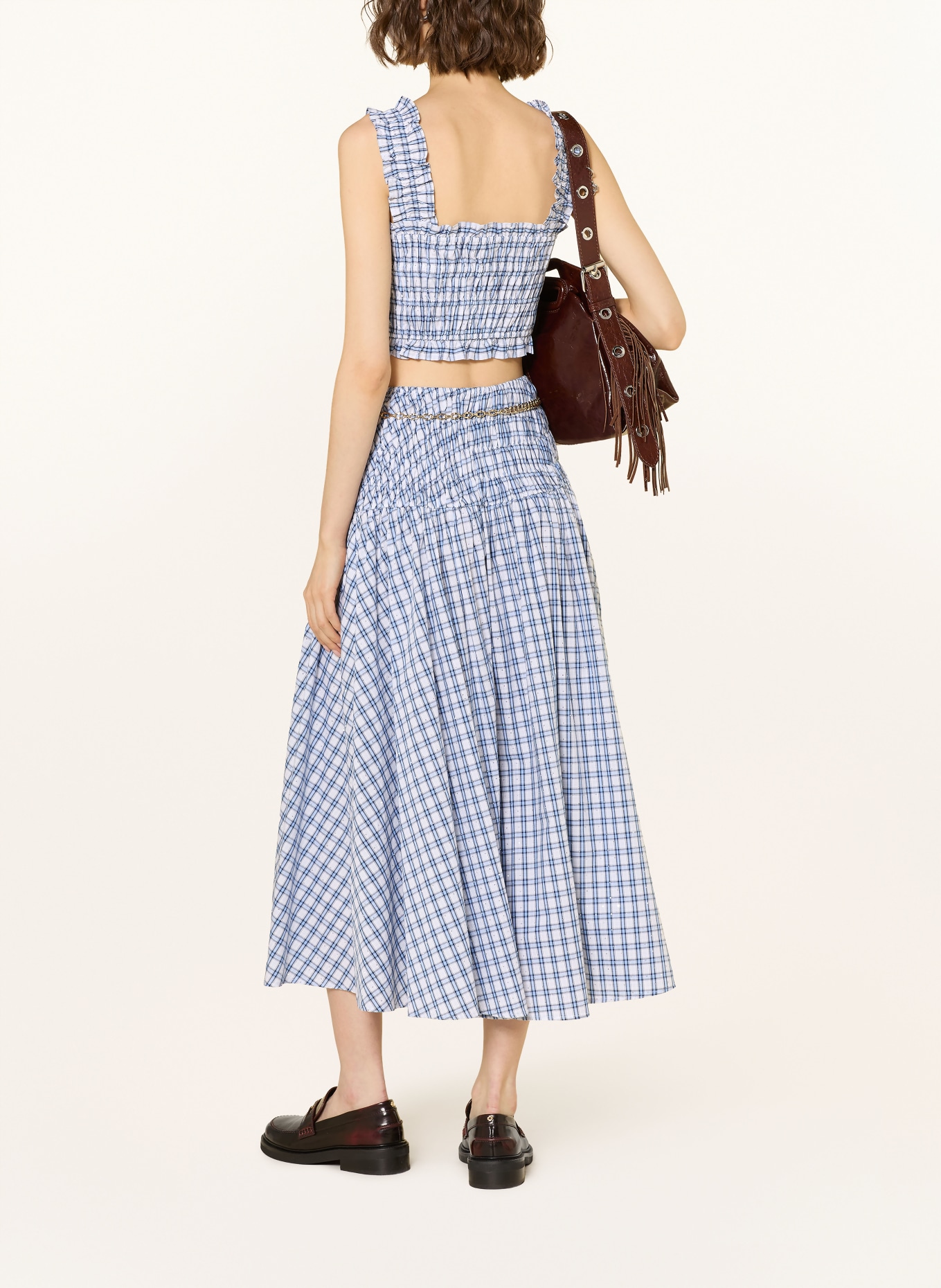 maje Rock mit Schmucksteinen: HELLBLAU / DUNKELBLAU / WEISS