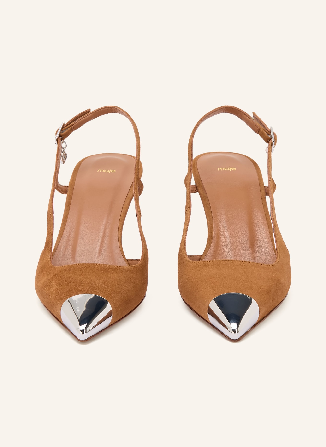 maje Slingpumps: BRAUN / SILBER