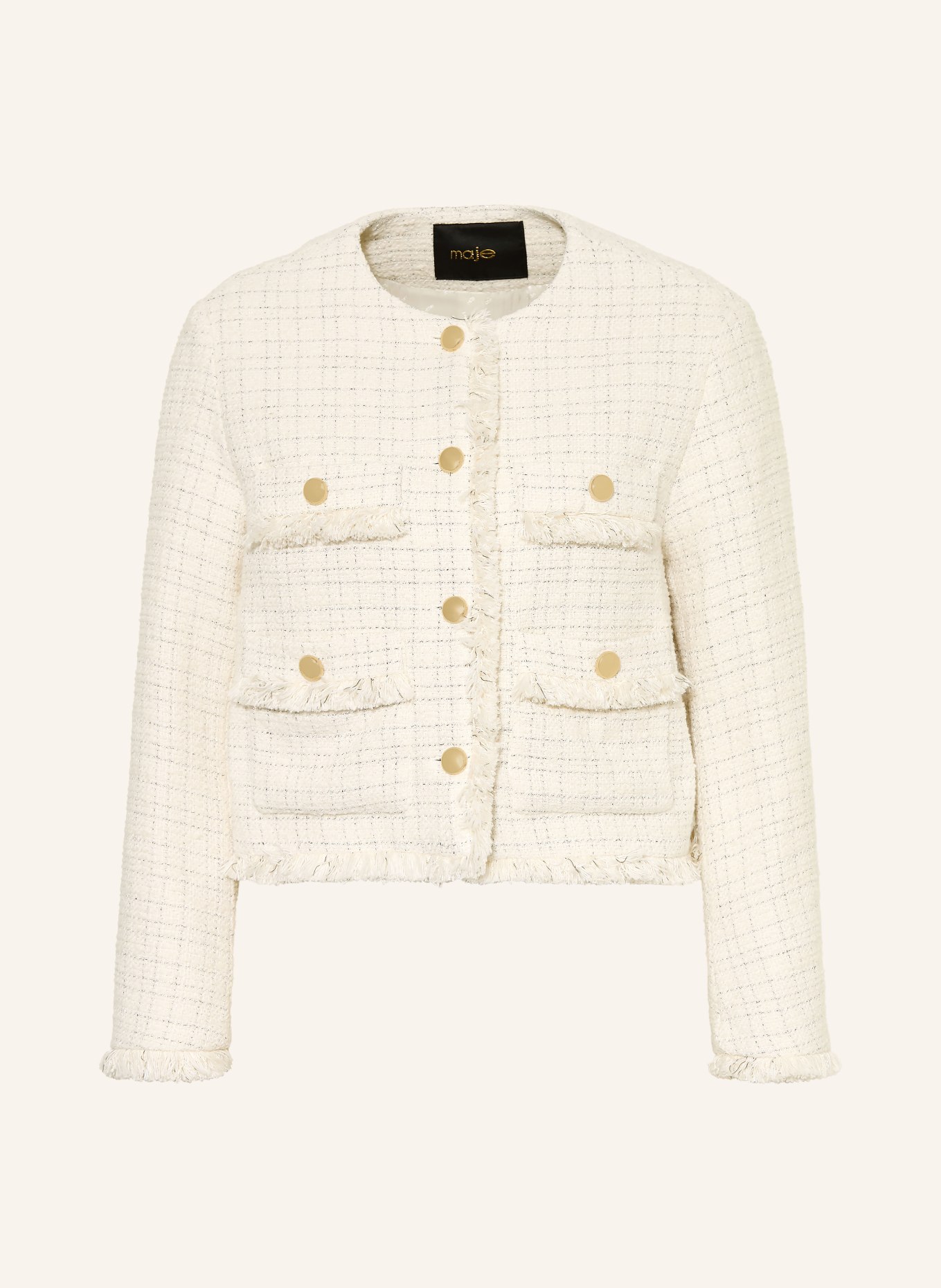 maje Marynarka z tweedu z błyszczącą przędzą: KREMOWY
