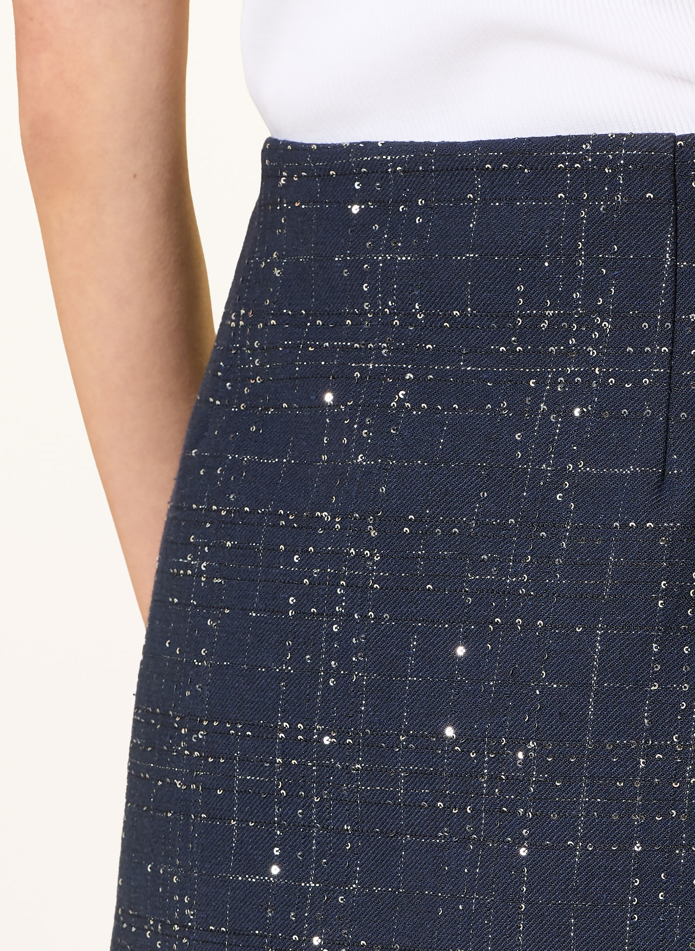 maje Spódniczka z błyszczącą nicią i cekinami: GRANATOWY