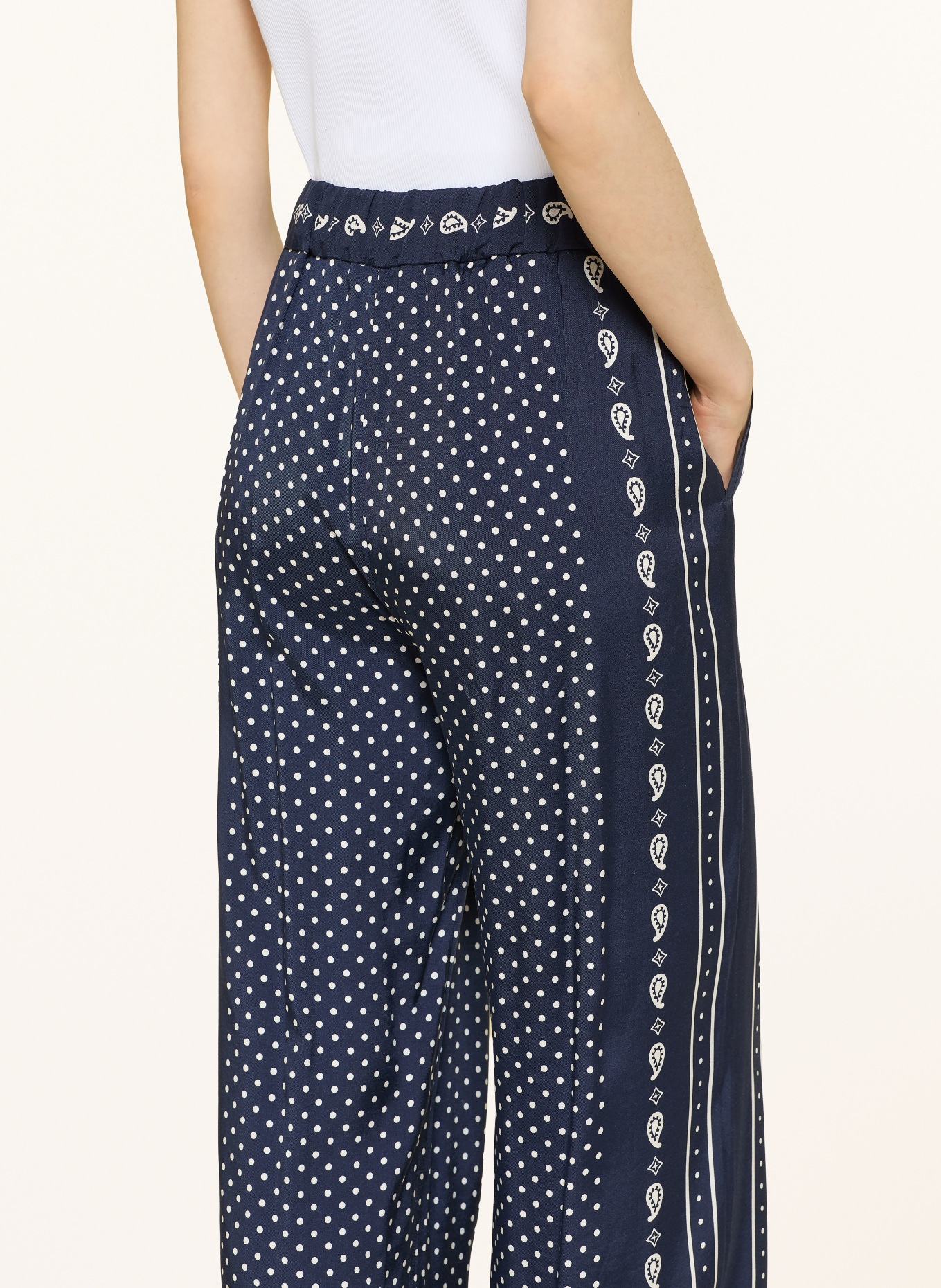 maje Marlenehose: DUNKELBLAU / WEISS