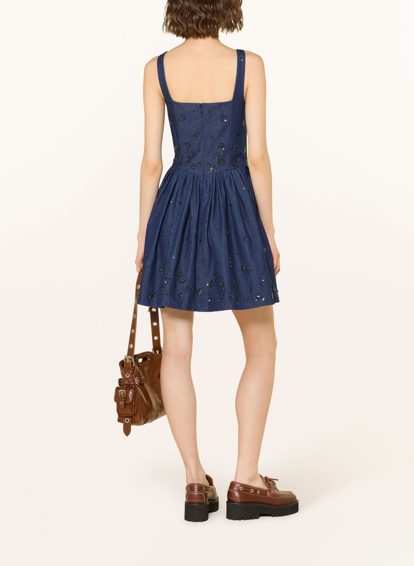 maje Sukienka jeansowa z cekinami: GRANATOWY