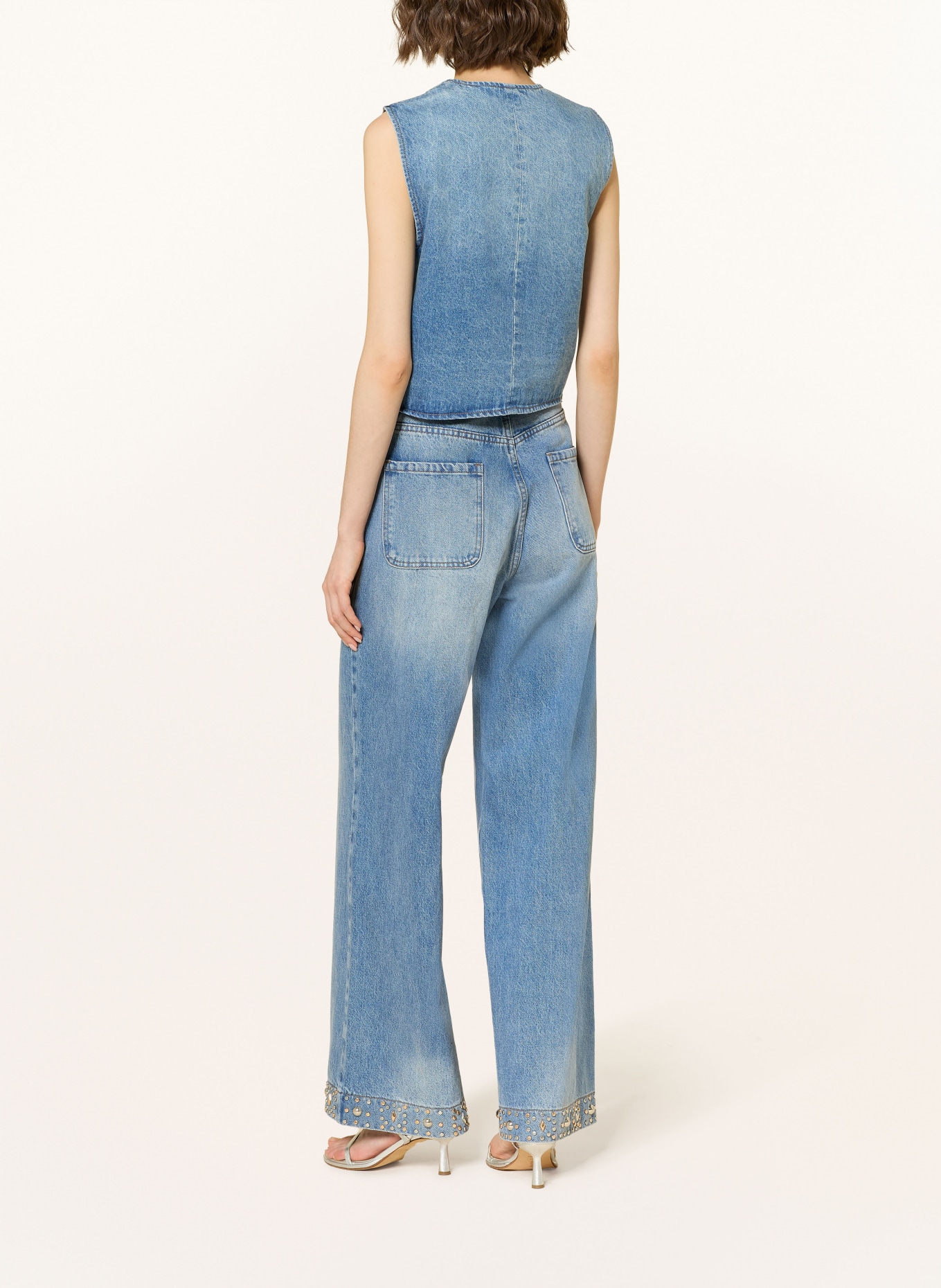 SANDRO Dżinsy z szerokimi nogawkami i nitami: 4785 BLUE JEAN