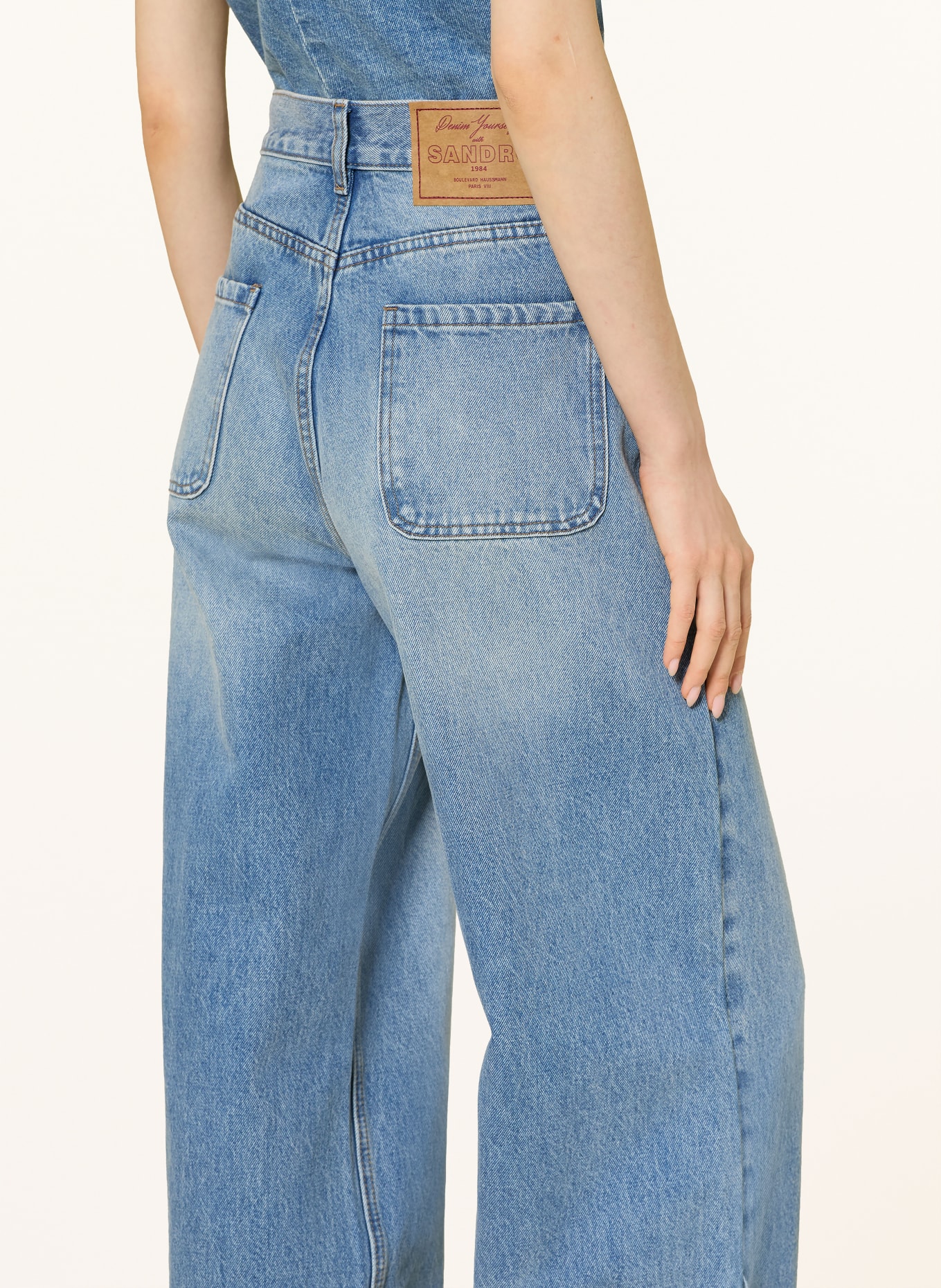 SANDRO Dżinsy z szerokimi nogawkami i nitami: 4785 BLUE JEAN