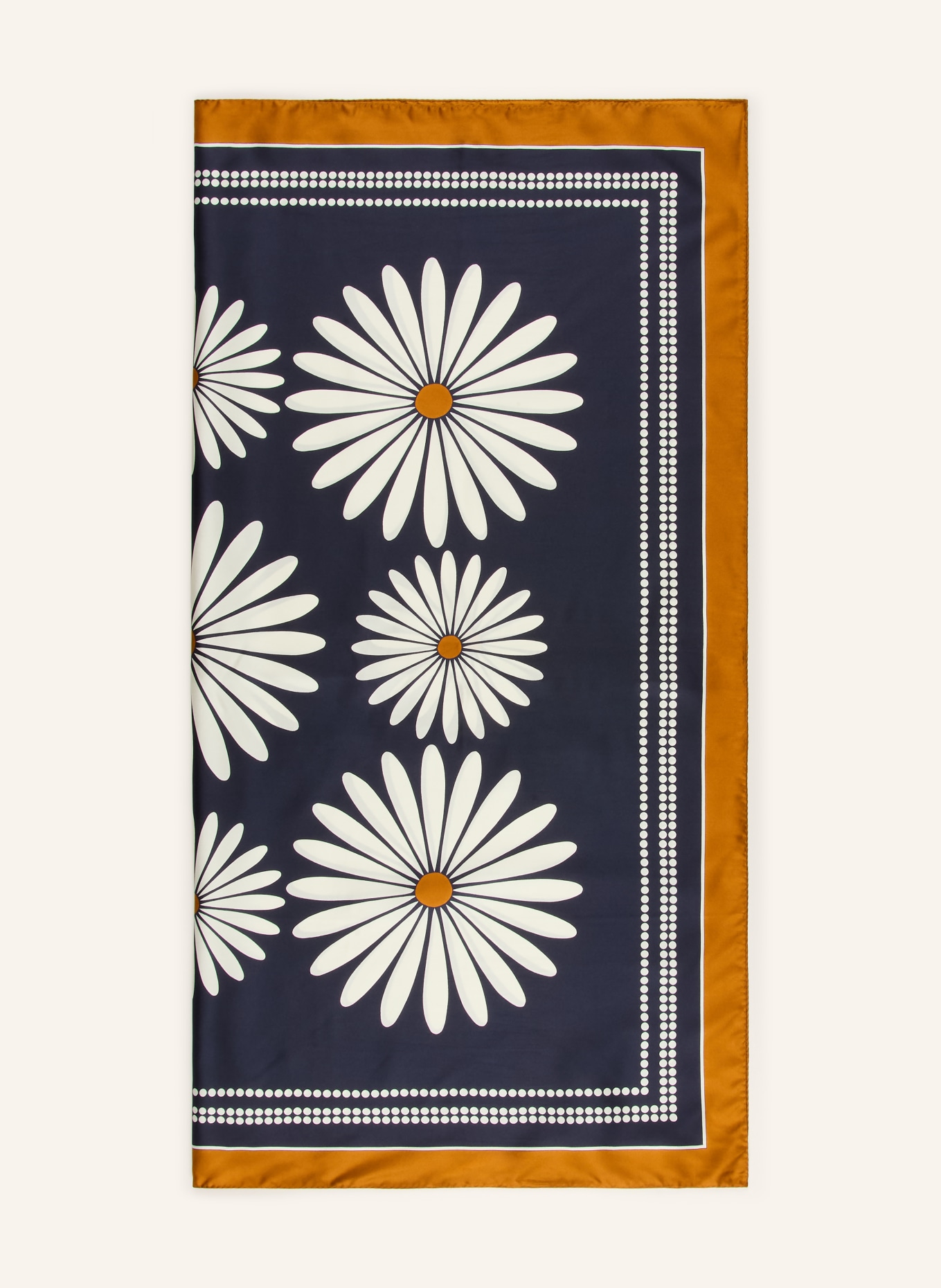 SANDRO jedwabna chusta: GRANATOWY / KONIAKOWY / KREMOWY