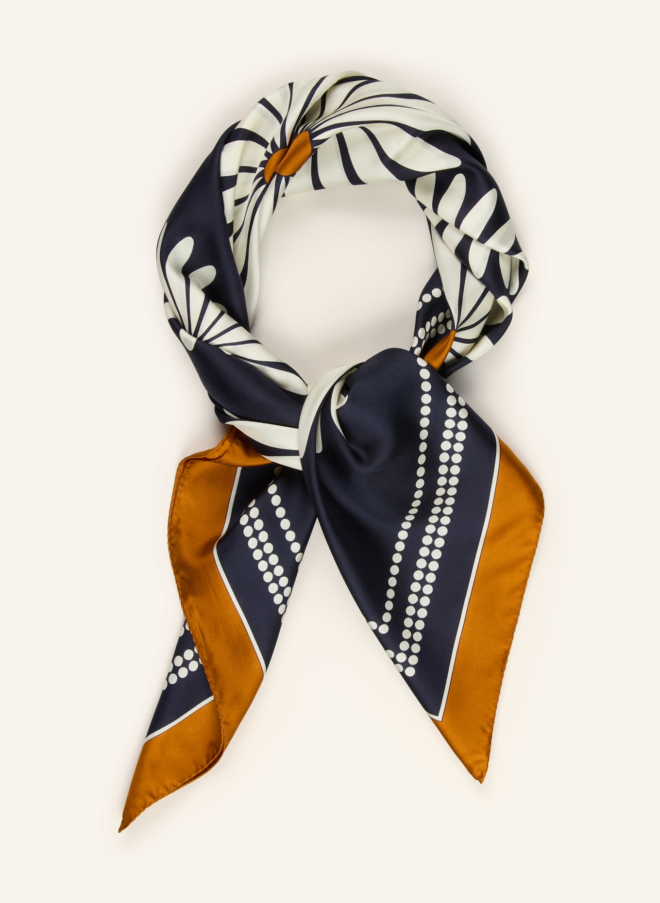 SANDRO jedwabna chusta: GRANATOWY / KONIAKOWY / KREMOWY