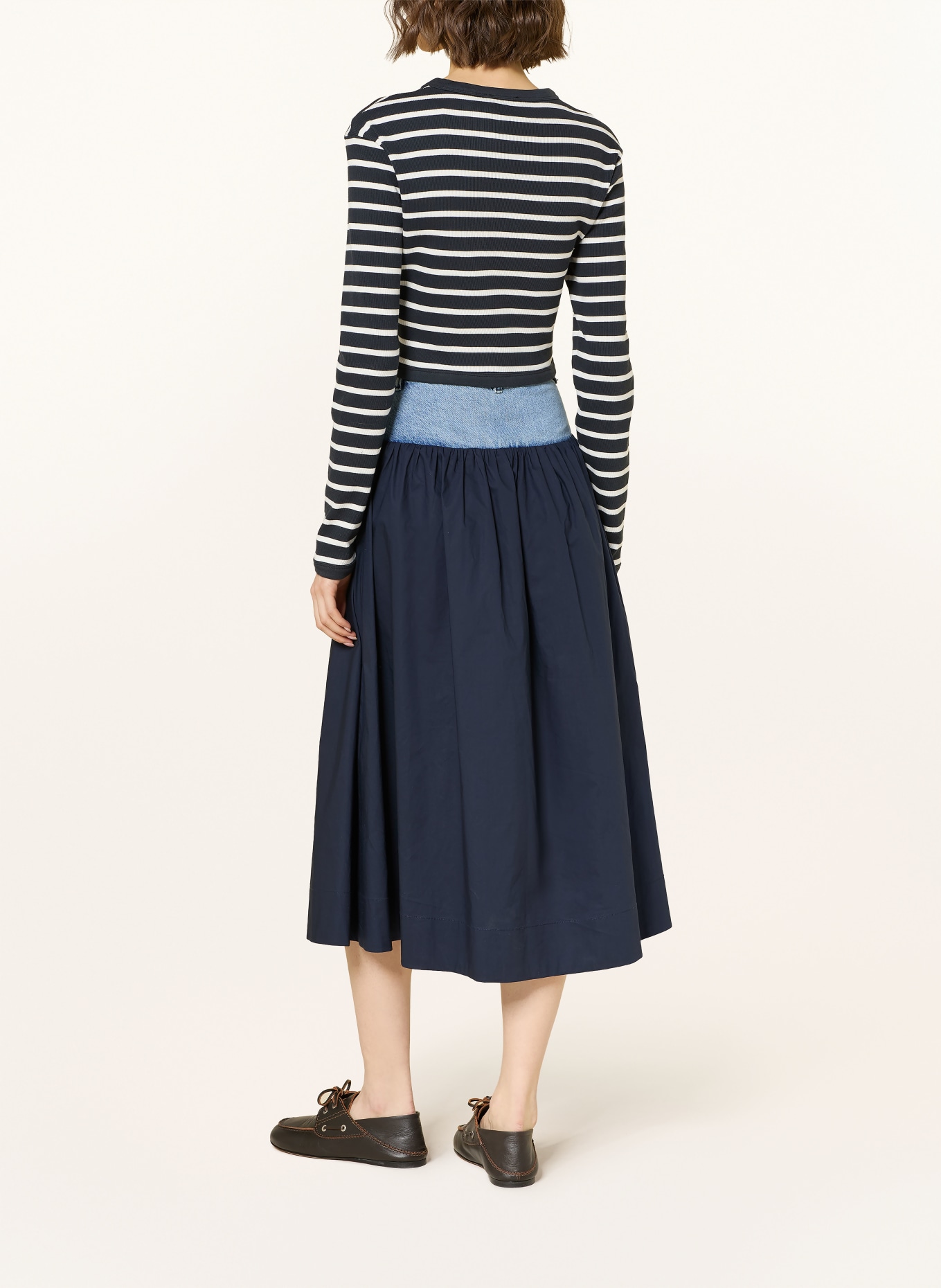 SANDRO Rock im Materialmix: DUNKELBLAU / HELLBLAU