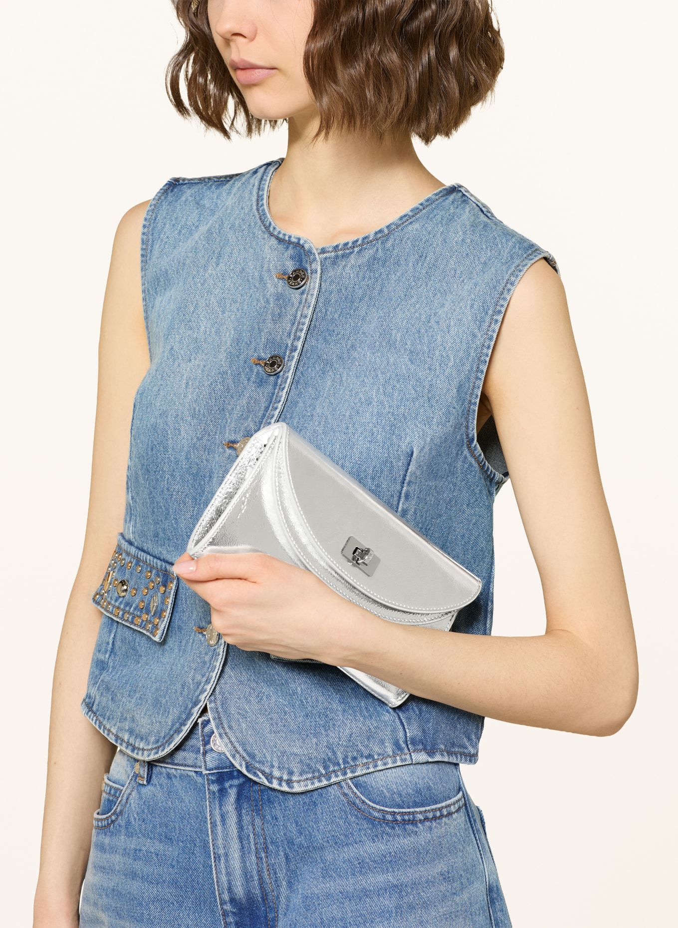 SANDRO Clutch: SILBER