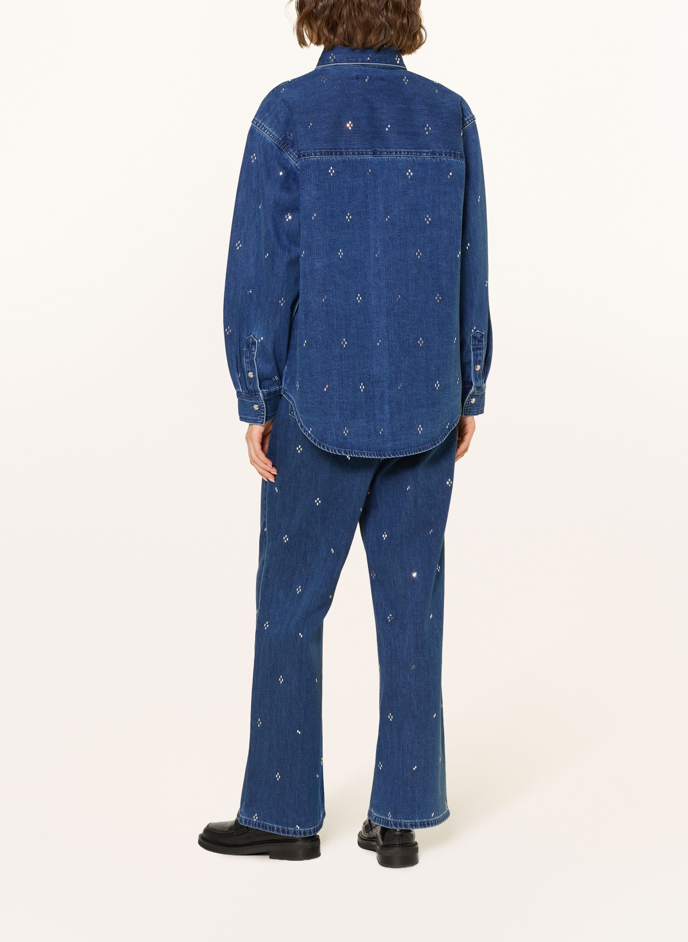 maje Straight Jeans mit Schmucksteinen: 0201 BLUE