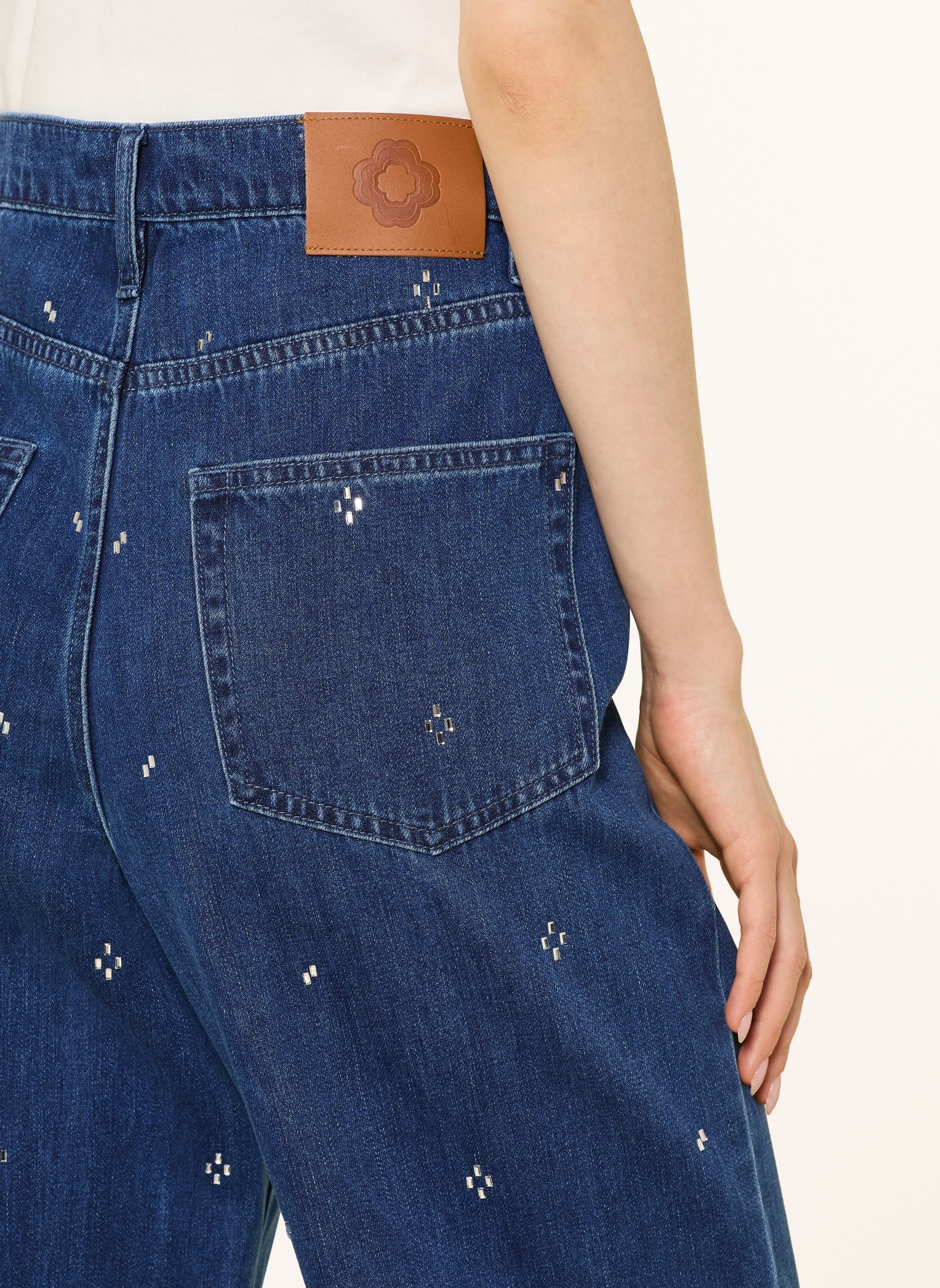 maje Straight Jeans mit Schmucksteinen: 0201 BLUE