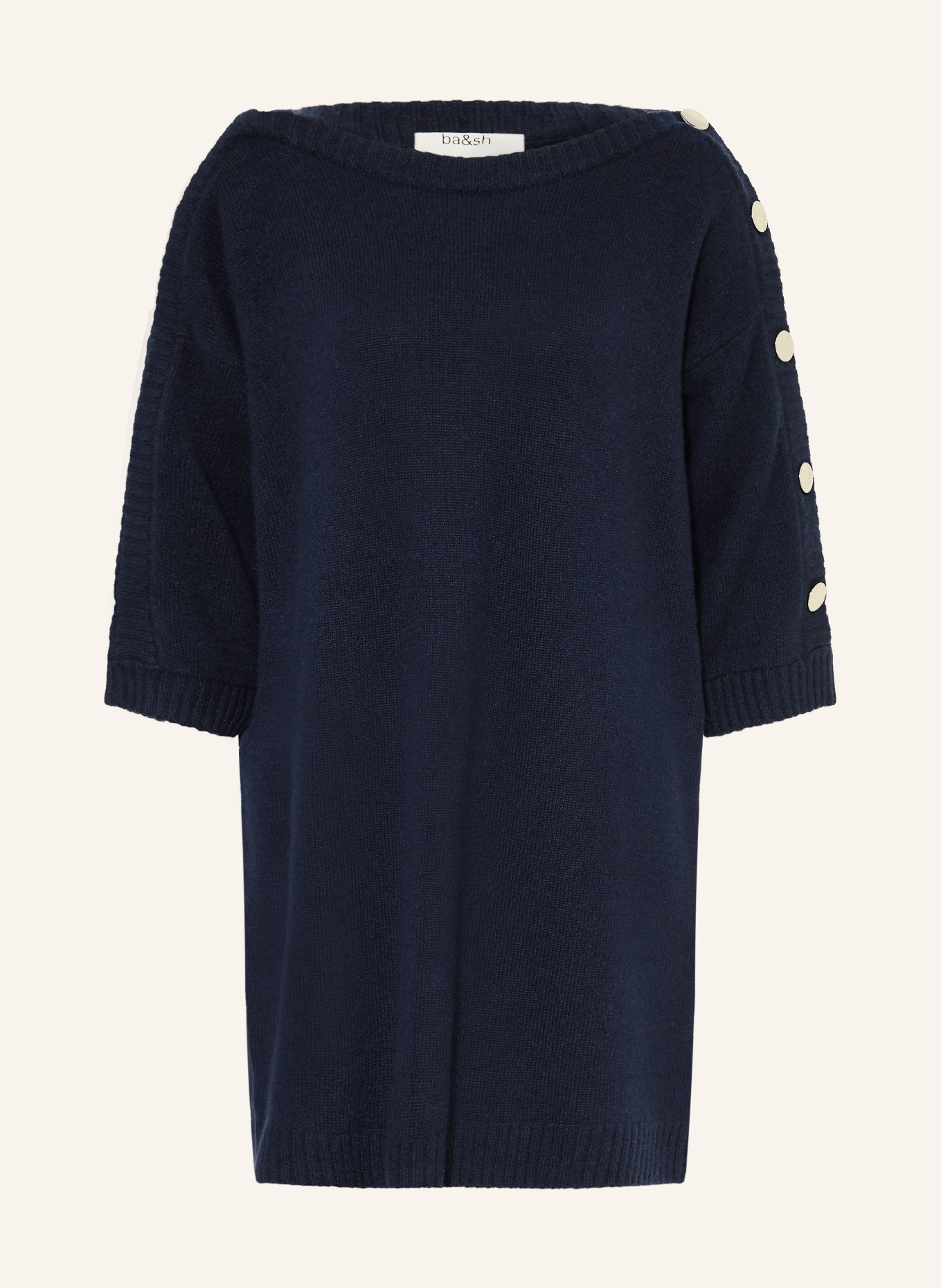 ba&sh Pletené šaty COLEEN z kašmíru: TMAVĚ MODRÁ