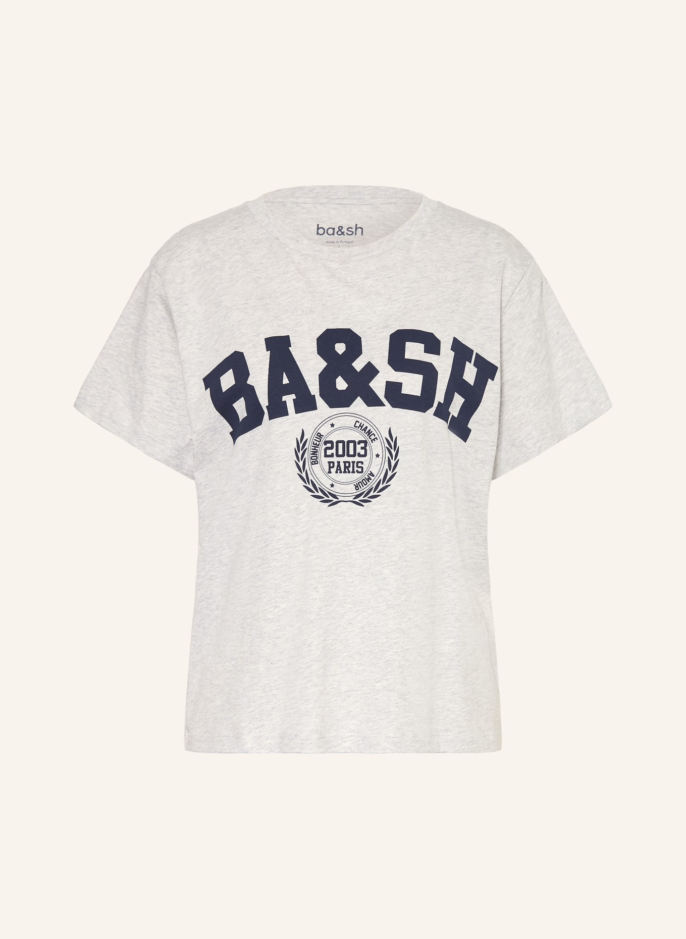 ba&sh Tričko IONI: SVĚTLE ŠEDÁ / ČERNÁ