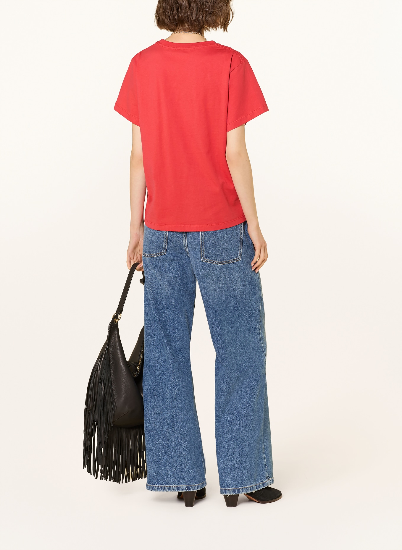 ba&sh Tričko IONI: ČERVENÁ / BÍLÁ