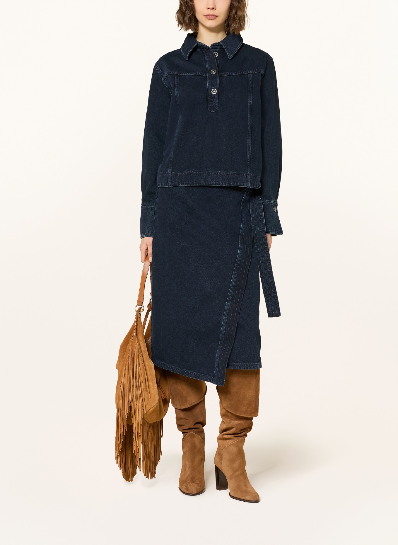 ba&sh Jeans-Poloshirt: DUNKELBLAU