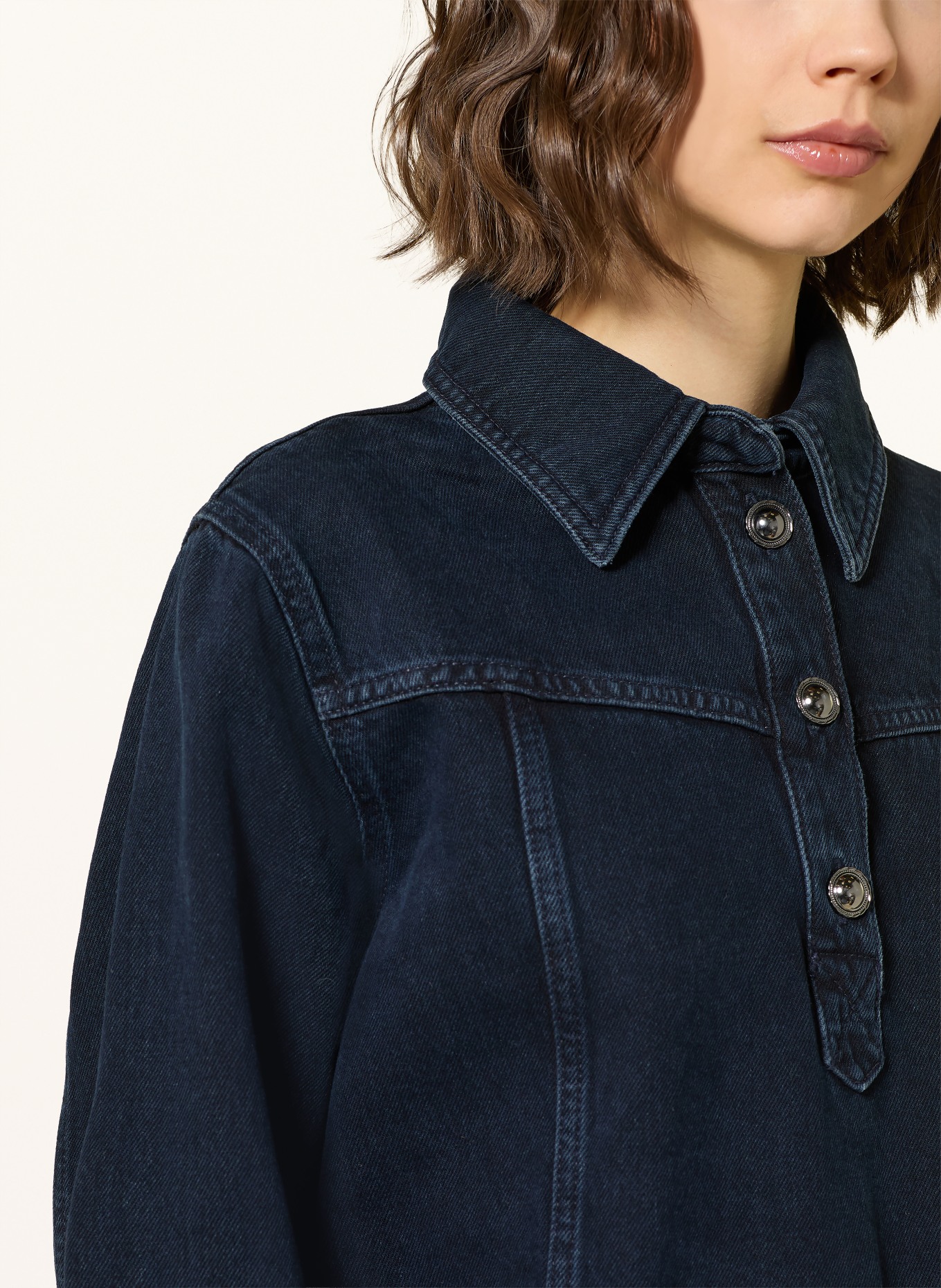 ba&sh Jeans-Poloshirt: DUNKELBLAU