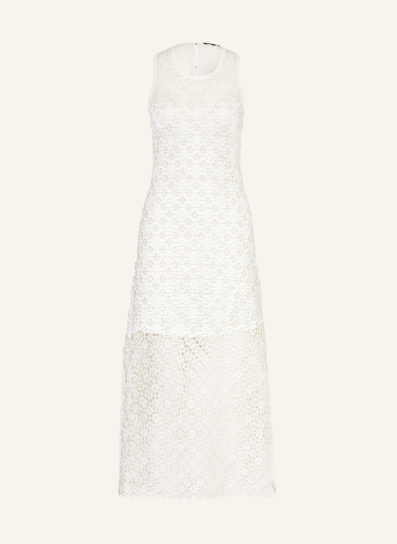 maje Sukienka szydełkowa z ozdobnymi perełkami: BIAŁY