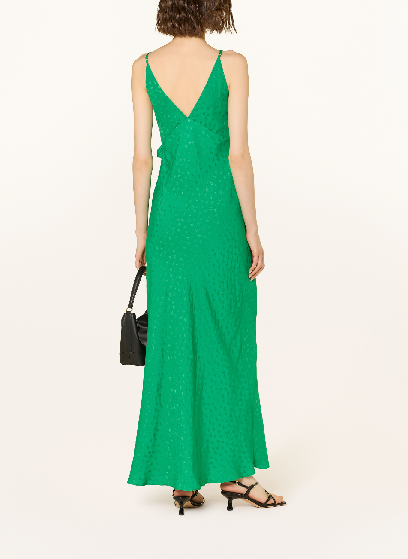 SANDRO Sukienka żakardowa z falbanami: ZIELONY