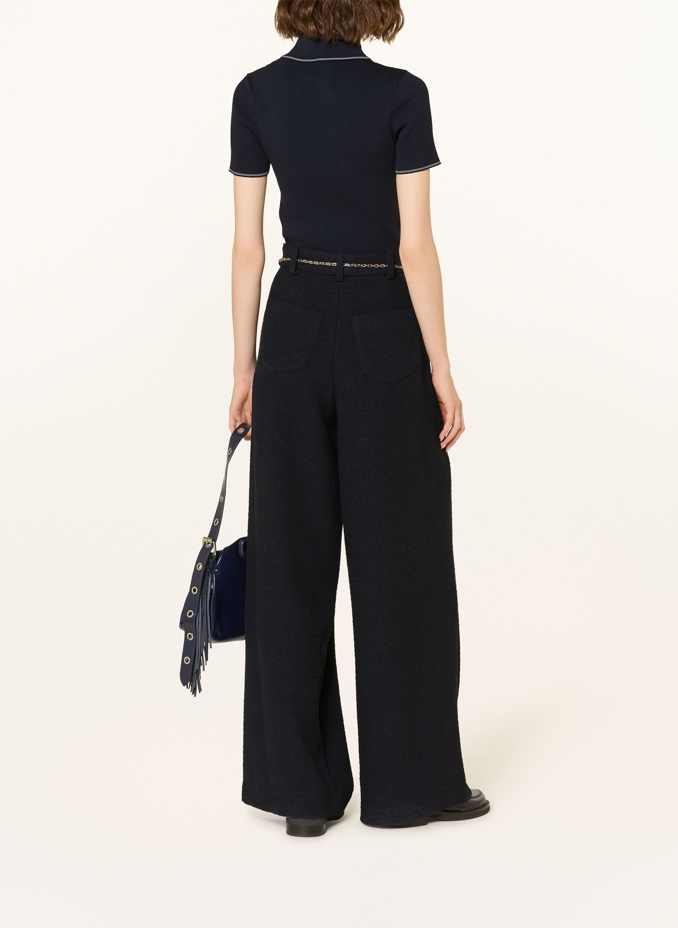 maje Dzianinowa koszulka polo: GRANATOWY