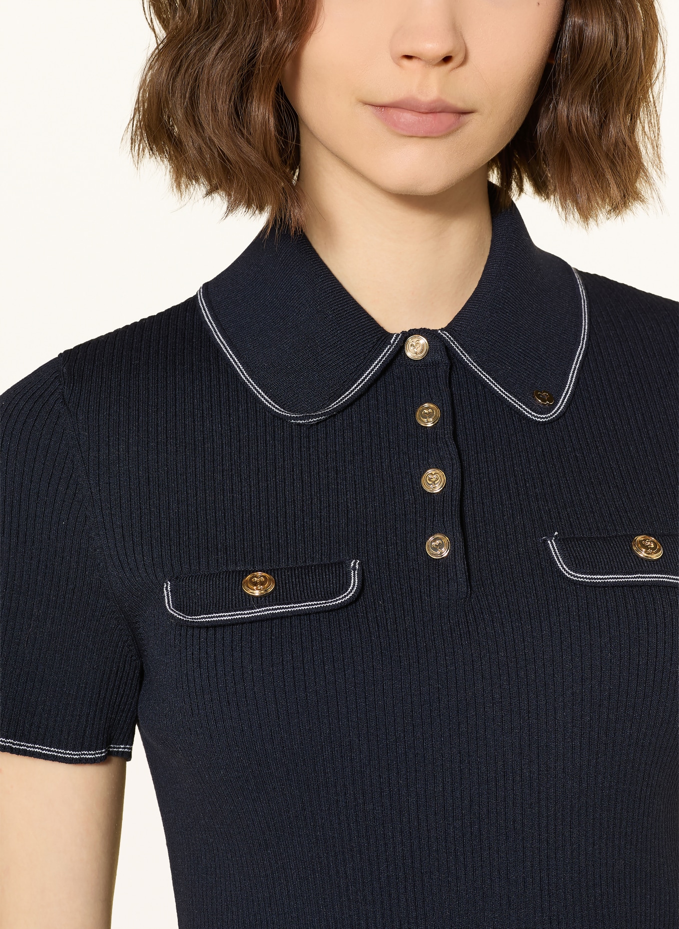 maje Dzianinowa koszulka polo: GRANATOWY