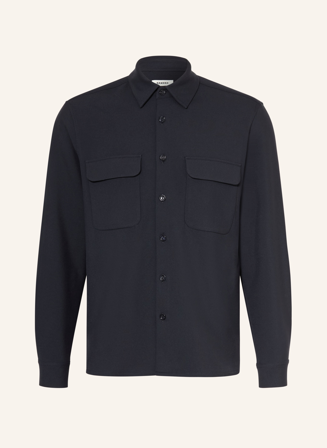 SANDRO Jersey-Overshirt: DUNKELBLAU