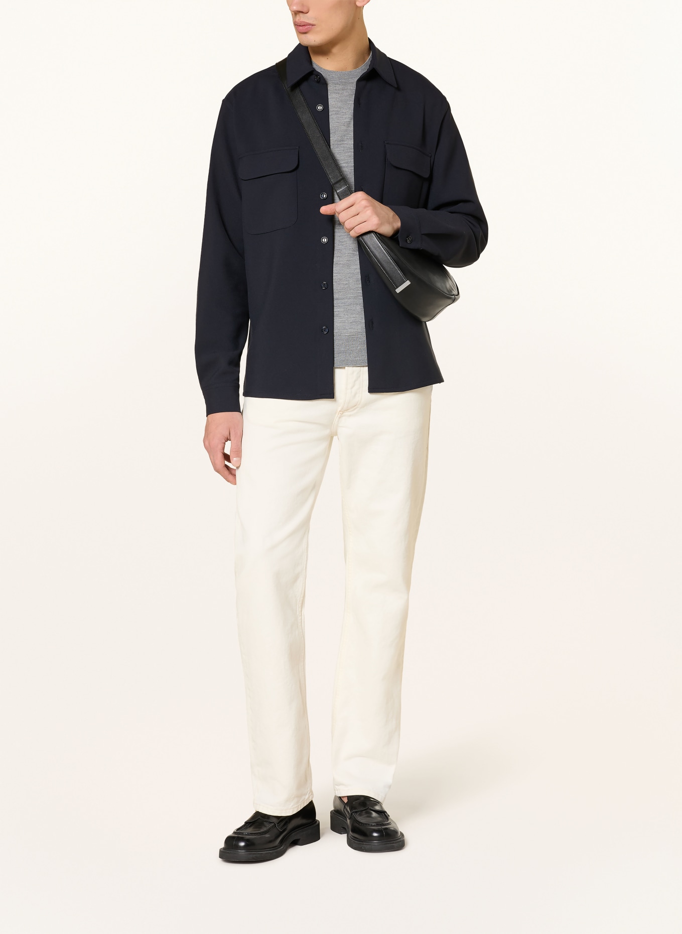 SANDRO Jersey-Overshirt: DUNKELBLAU