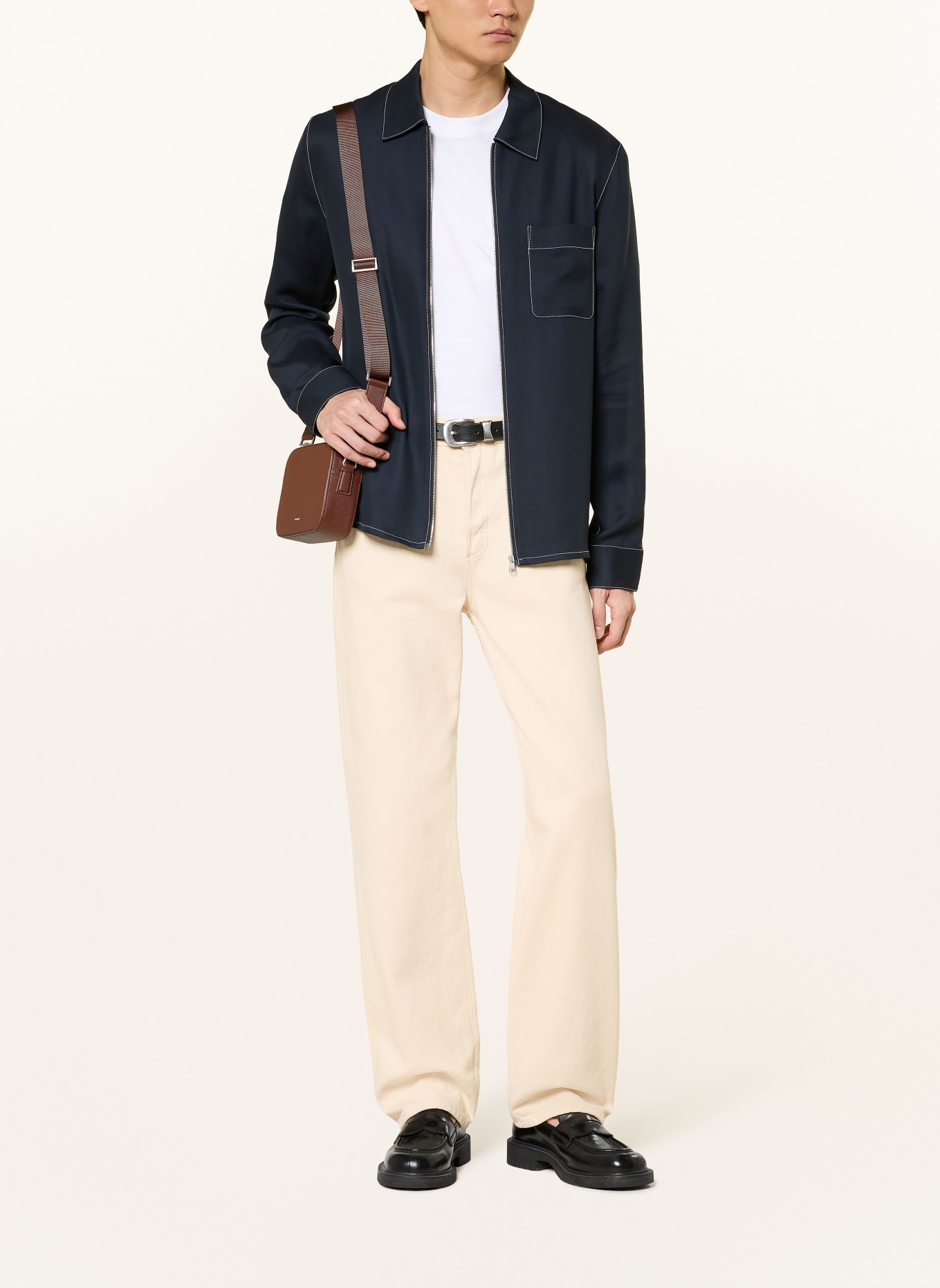 SANDRO Hemd Regular Fit: DUNKELBLAU / WEISS