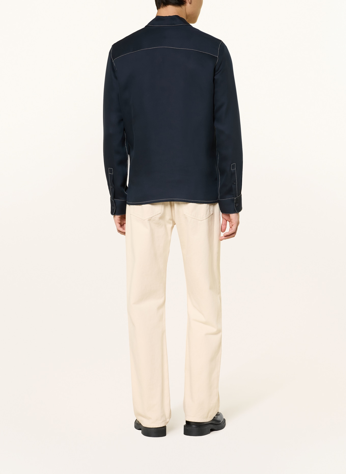 SANDRO Hemd Regular Fit: DUNKELBLAU / WEISS