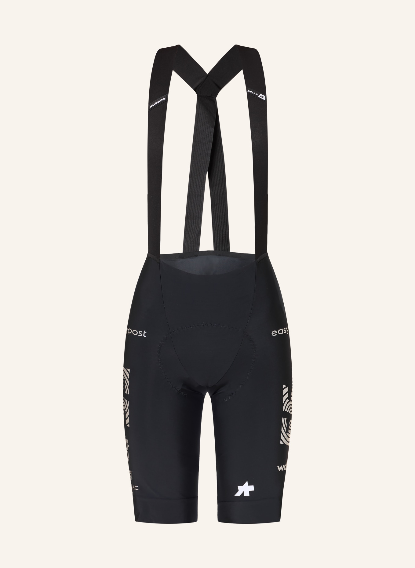 ASSOS Radhose MILLE GT S11 EF mit Trägern und gepolstertem Einsatz: SCHWARZ / SILBER