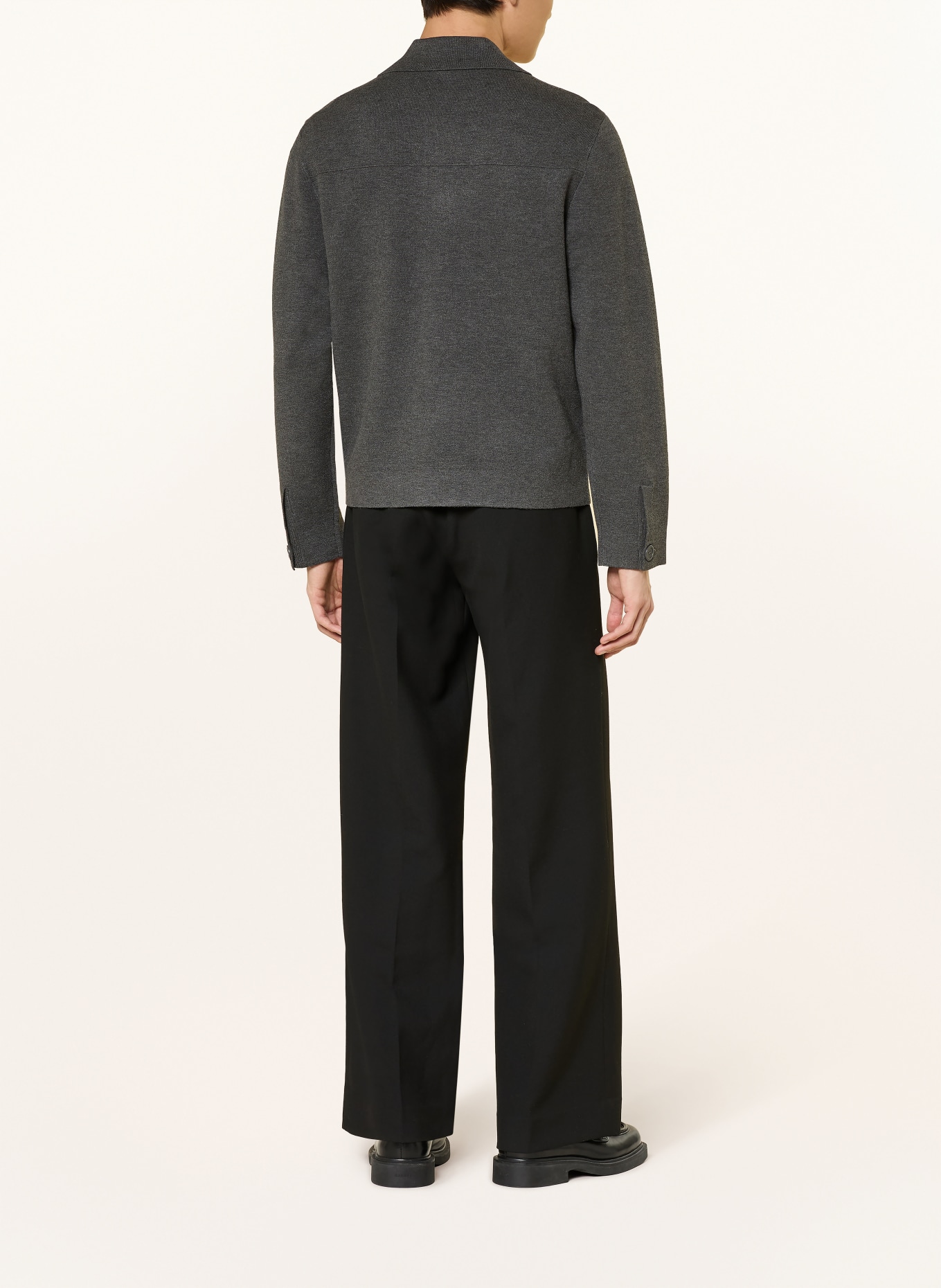 SANDRO Strick-Overjacket: DUNKELGRAU