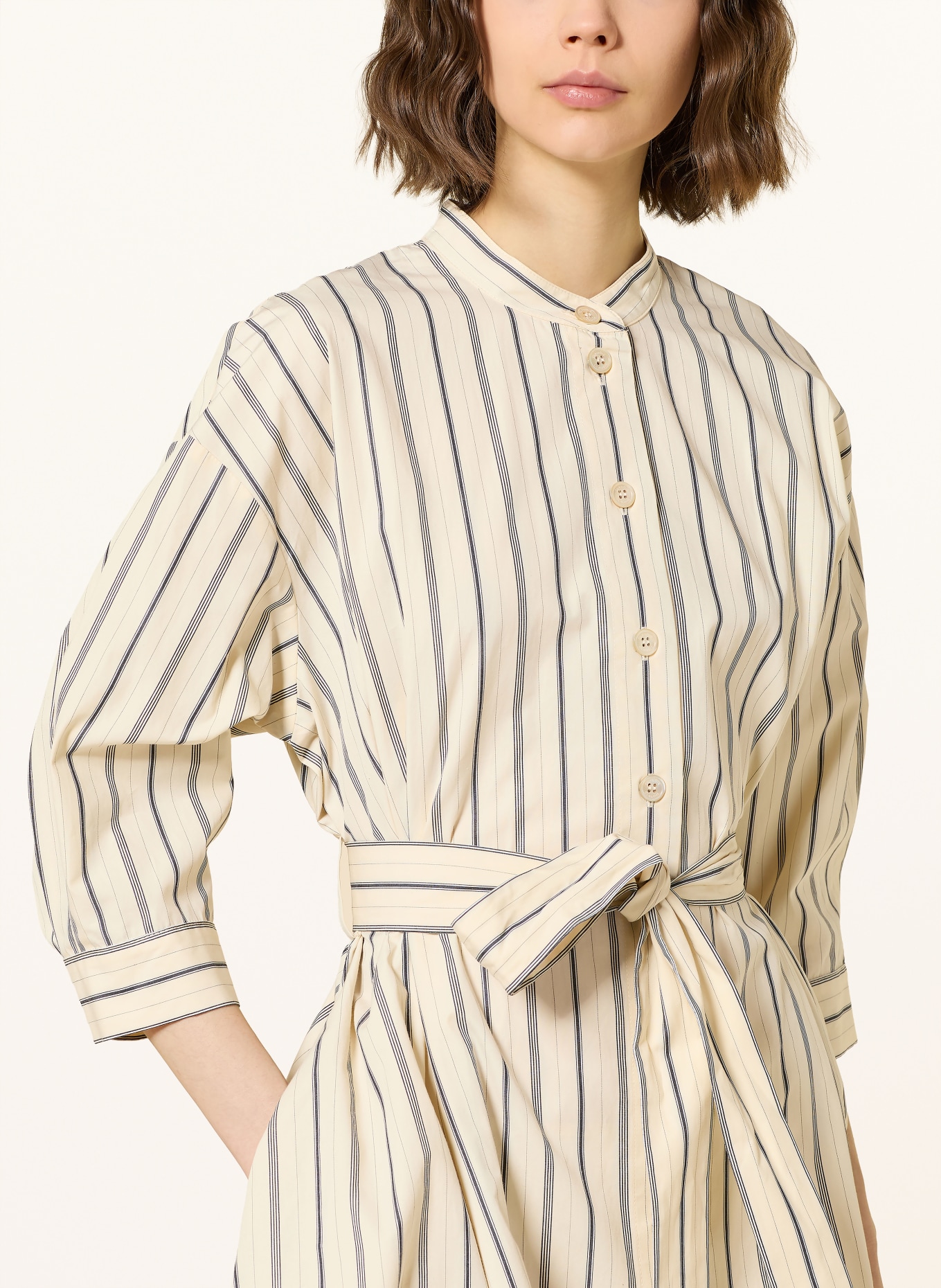 CLAUDIE PIERLOT Kleid mit 3/4-Arm: CREME / SCHWARZ