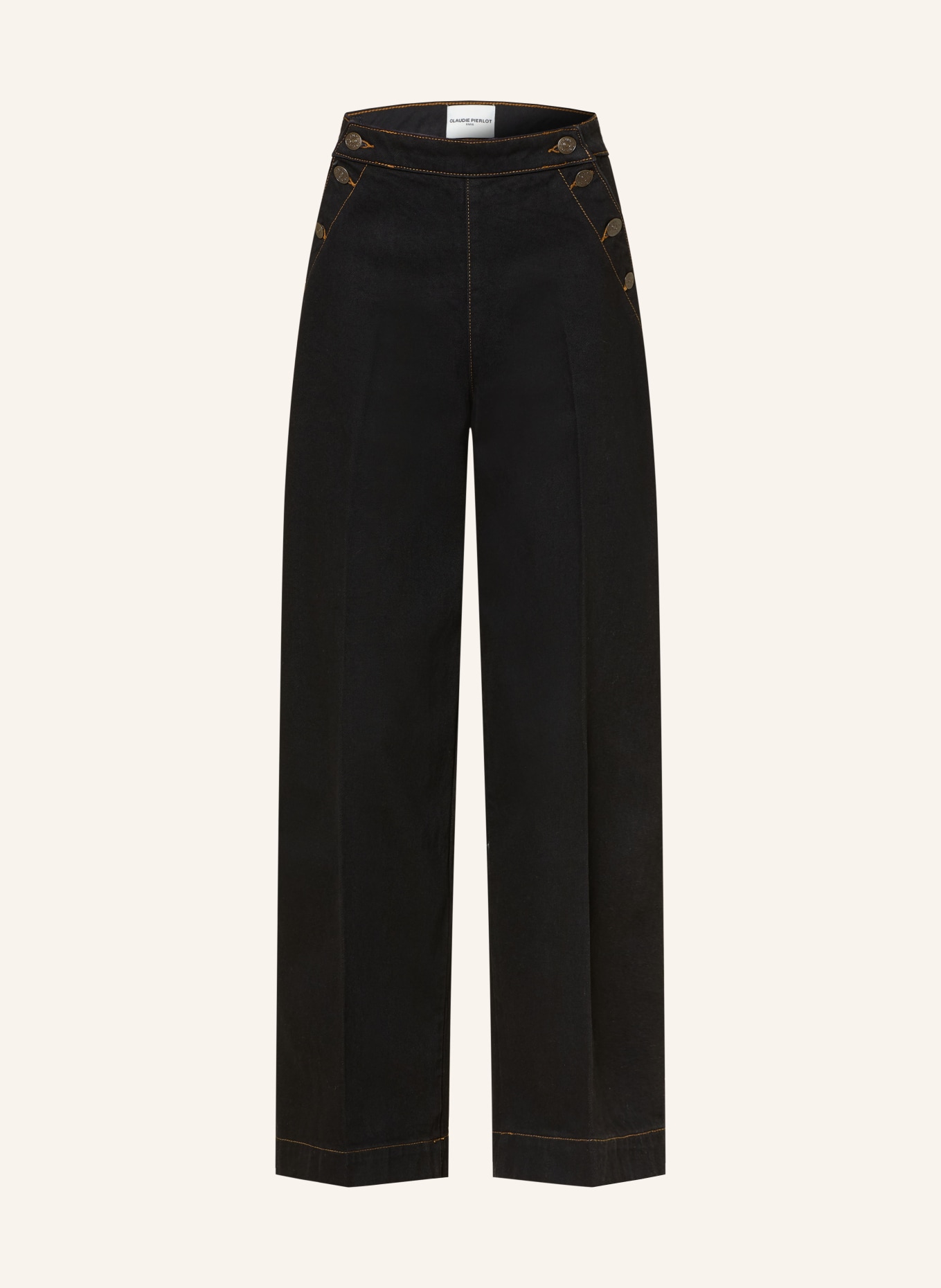 CLAUDIE PIERLOT Wide Leg Jeans: B001 BLACK