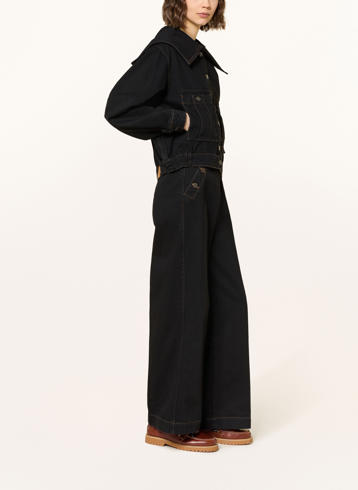 CLAUDIE PIERLOT Wide Leg Jeans: B001 BLACK