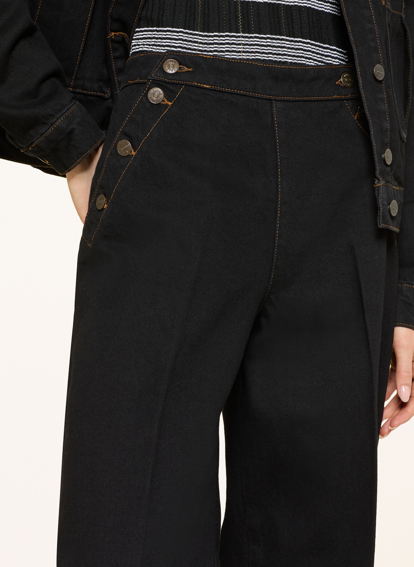 CLAUDIE PIERLOT Wide Leg Jeans: B001 BLACK