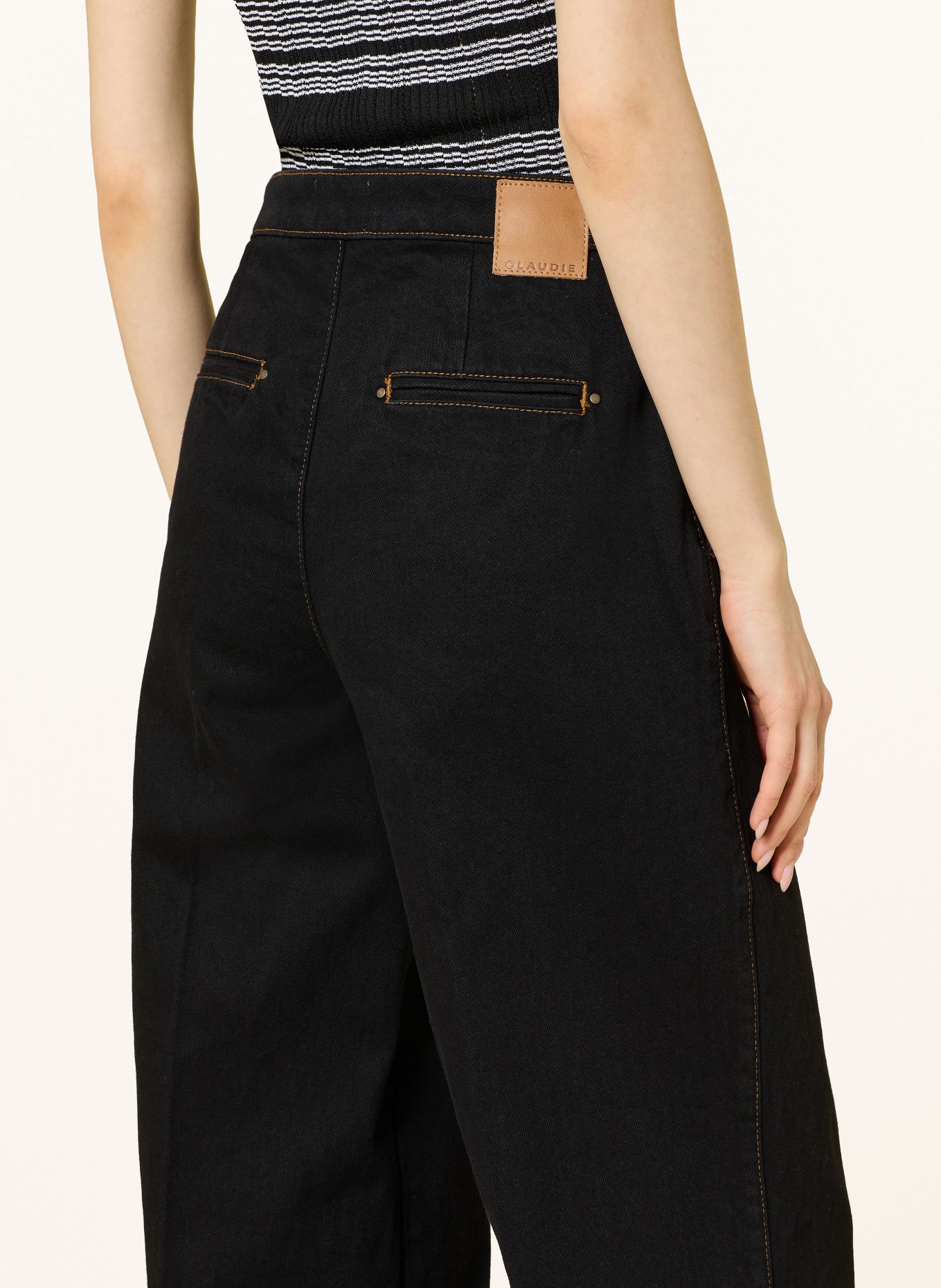 CLAUDIE PIERLOT Wide Leg Jeans: B001 BLACK