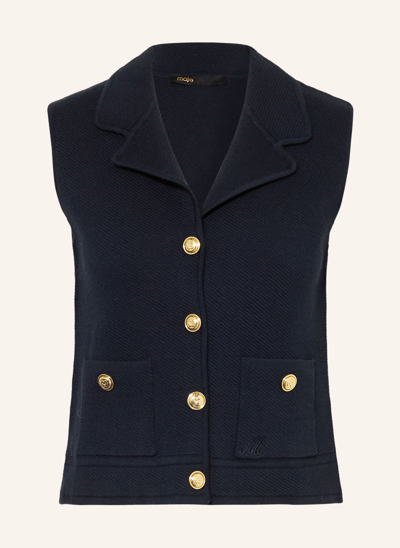 maje kamizelka z dzianiny: GRANATOWY / ZŁOTY