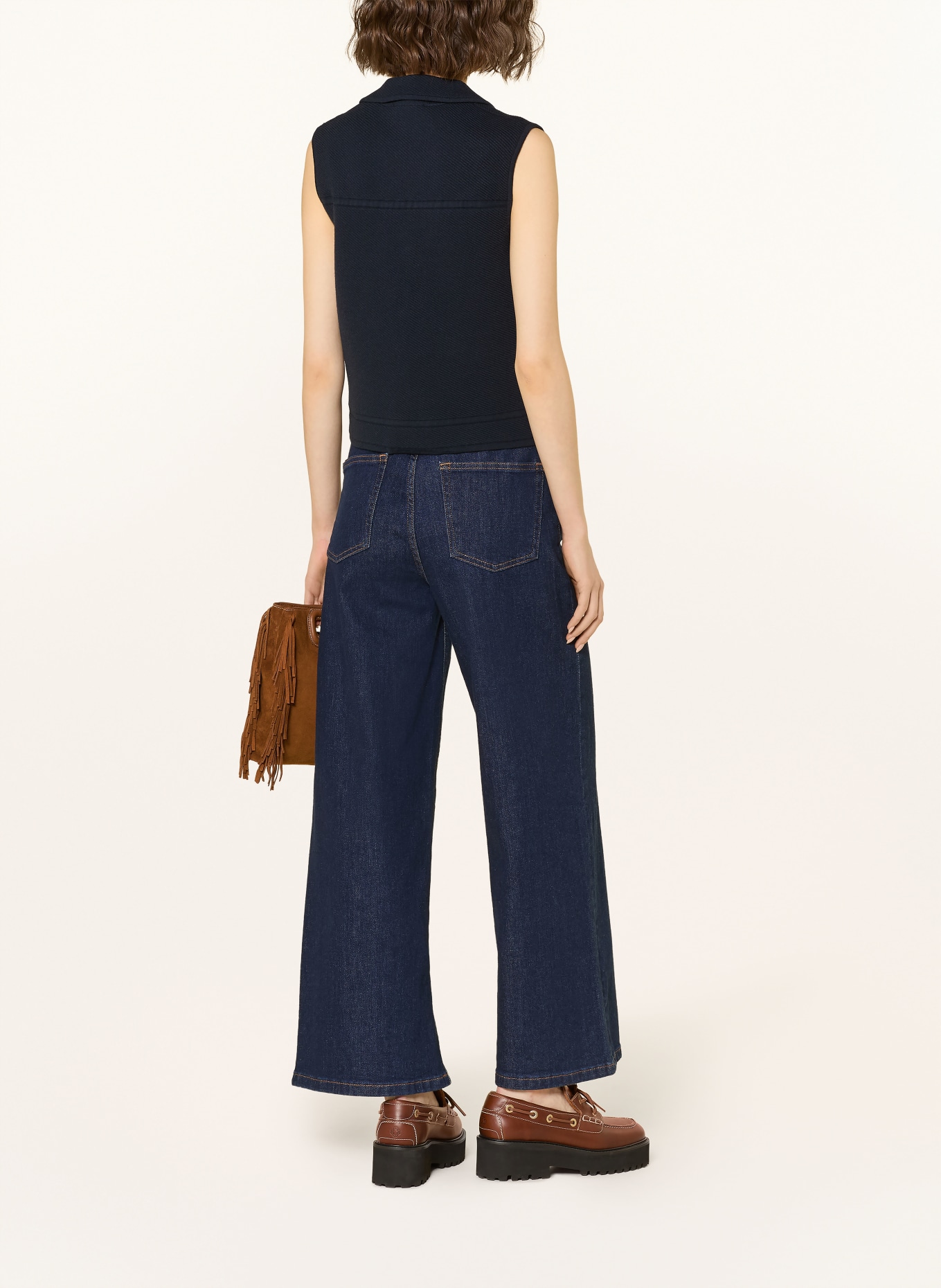 maje kamizelka z dzianiny: GRANATOWY / ZŁOTY