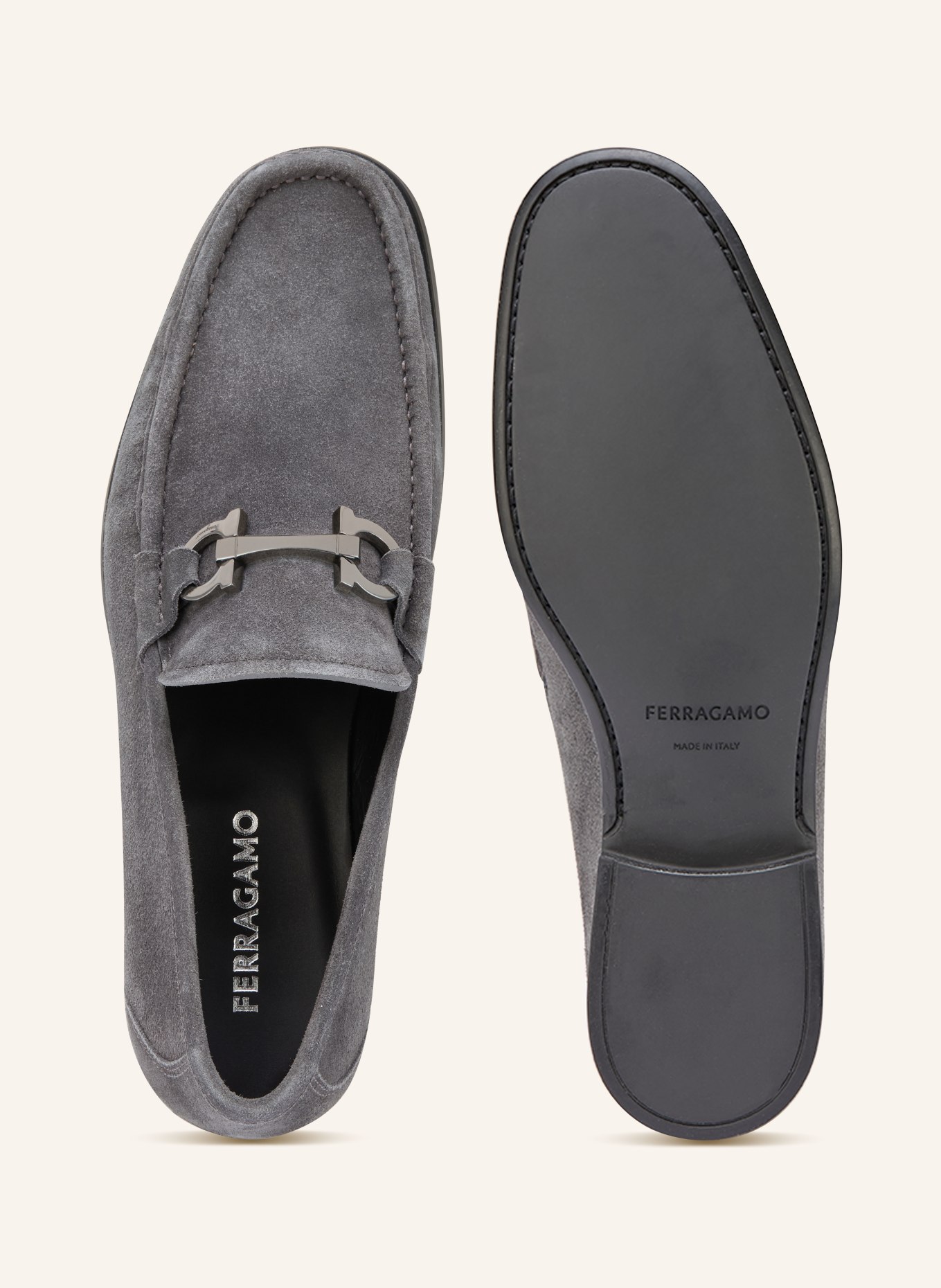 FERRAGAMO slippers: DARK GRAY
