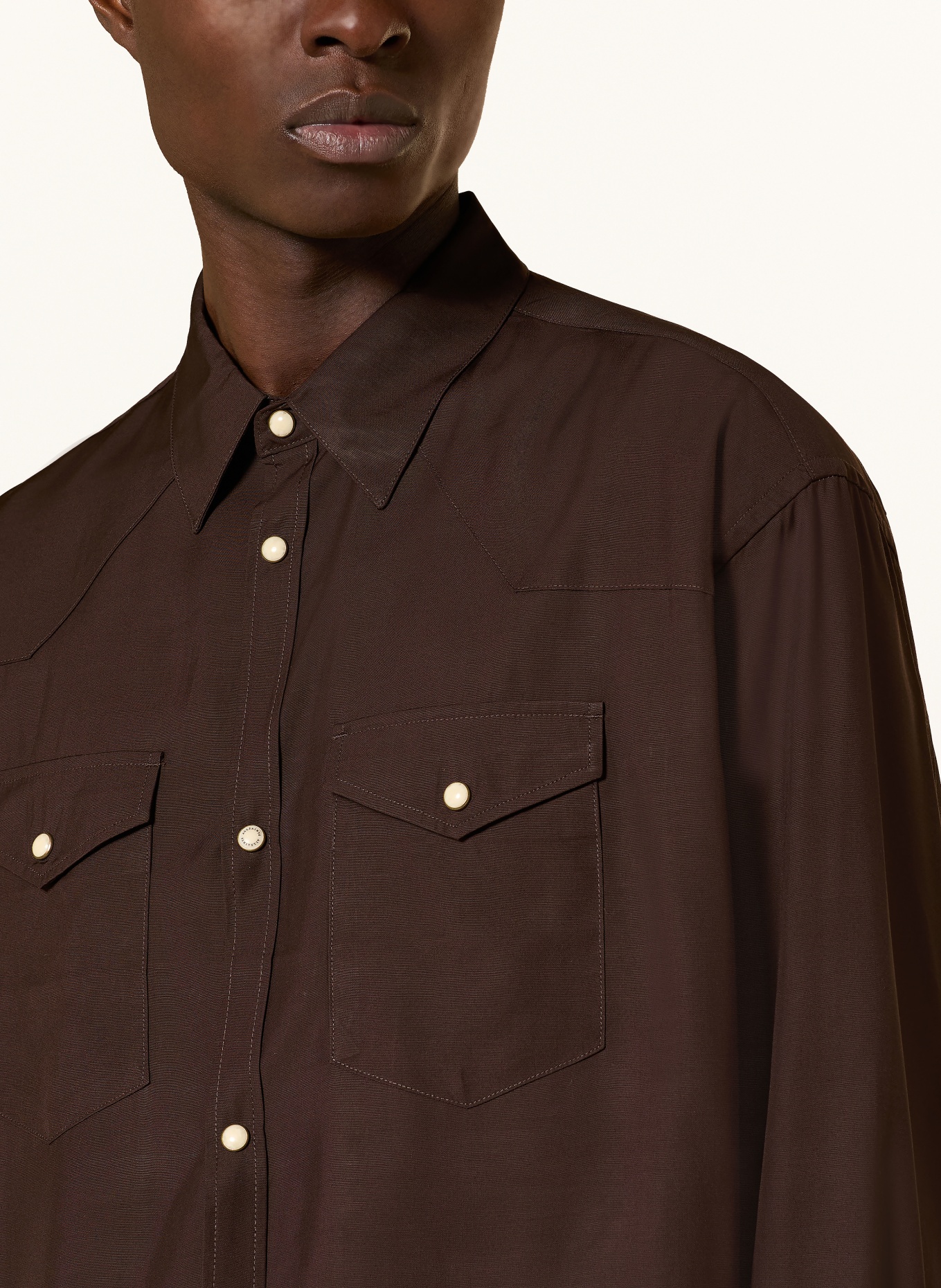 ALLSAINTS Hemd PICKETT Oversized Fit: DUNKELBRAUN