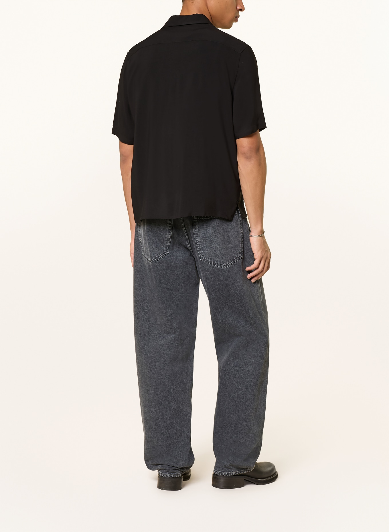 ALLSAINTS Kurzarm-Hemd BARON Comfort Fit: SCHWARZ