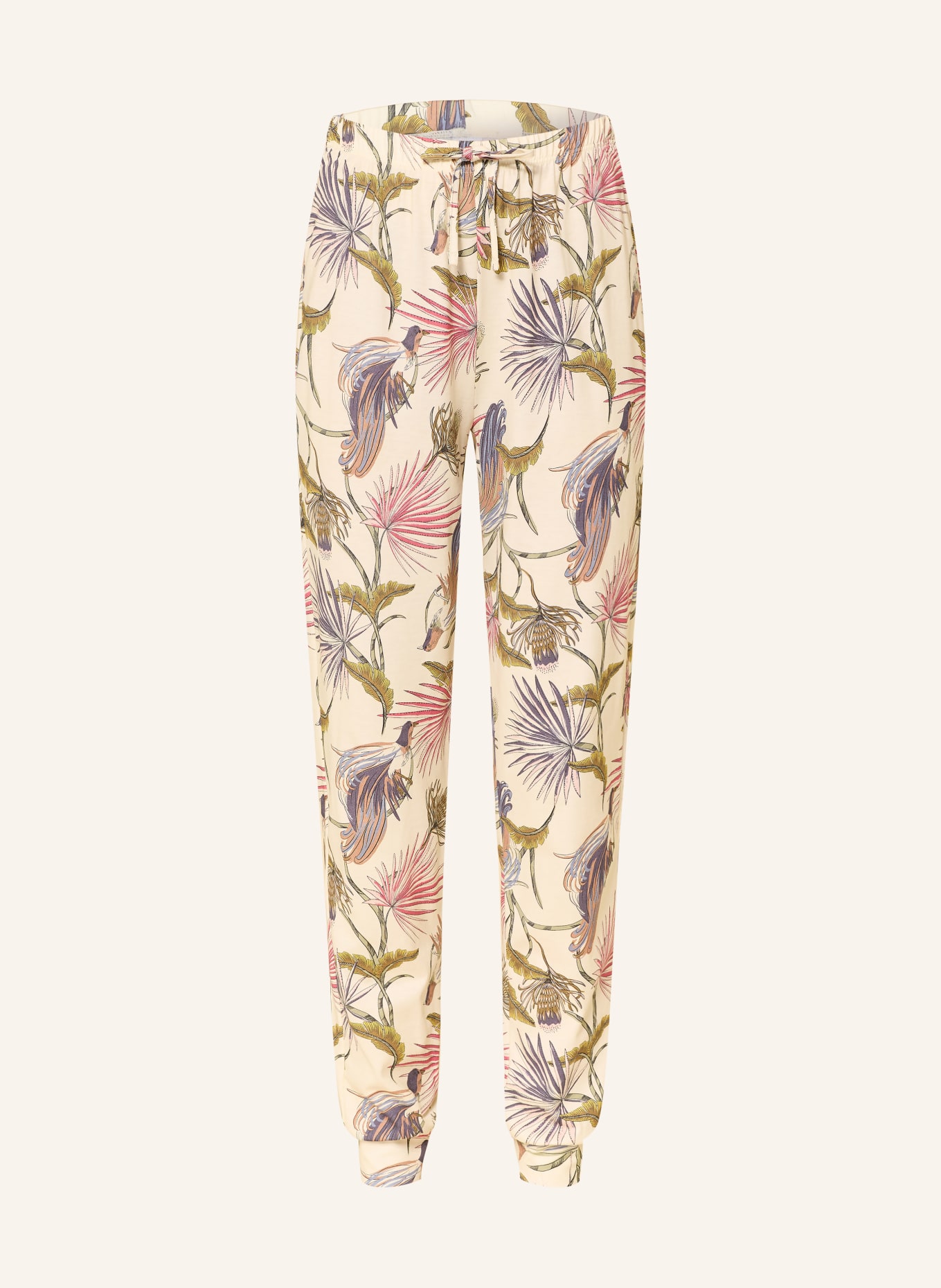 CALIDA pyžamové kalhoty: KRÉMOVÁ / TMAVĚ ČERVENÁ / TMAVĚ ZELENÁ