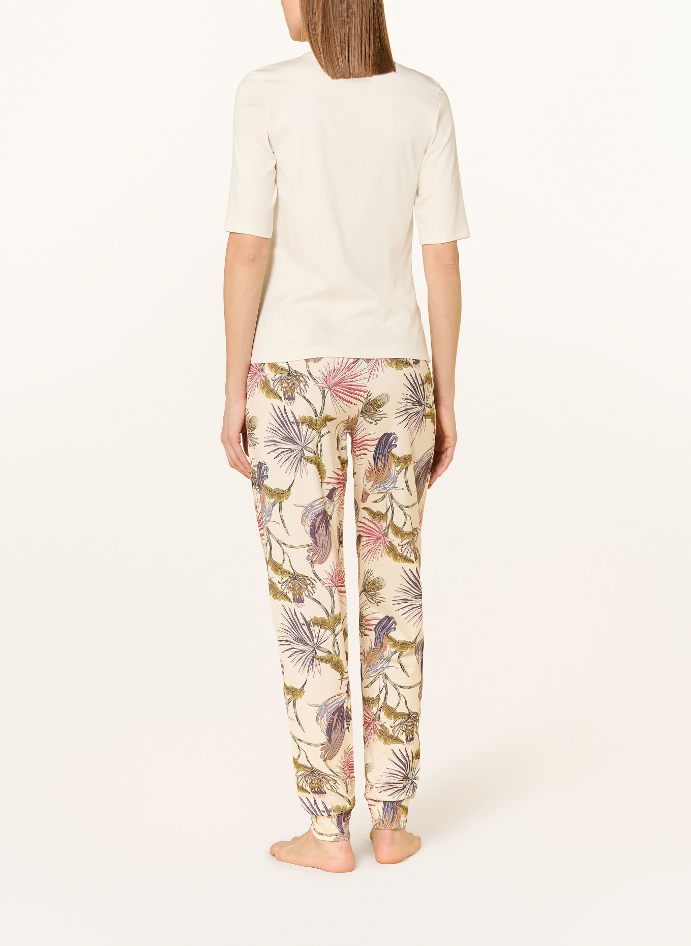 CALIDA pyžamové kalhoty: KRÉMOVÁ / TMAVĚ ČERVENÁ / TMAVĚ ZELENÁ