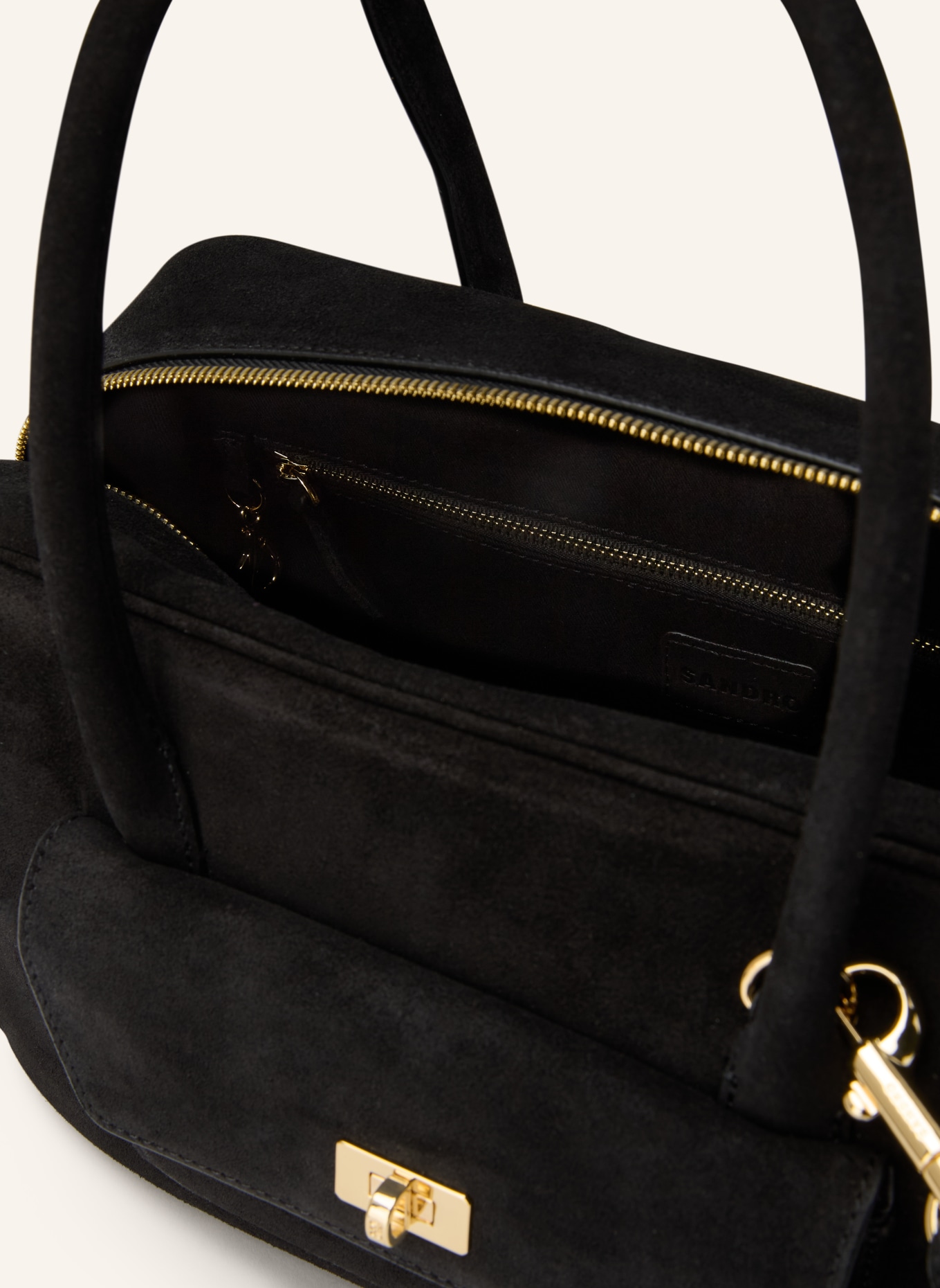 SANDRO Handtasche: SCHWARZ / GOLD