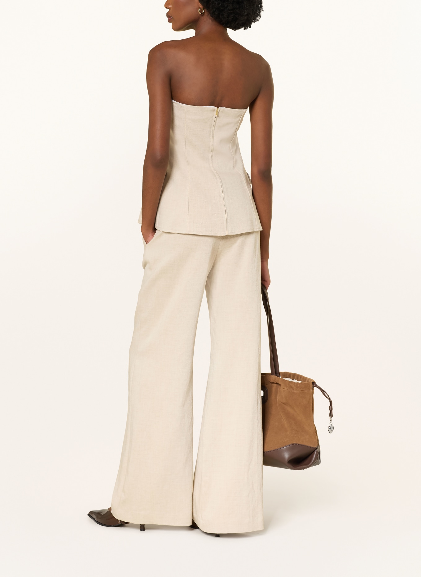 maje Off-Shoulder-Top: BEIGE