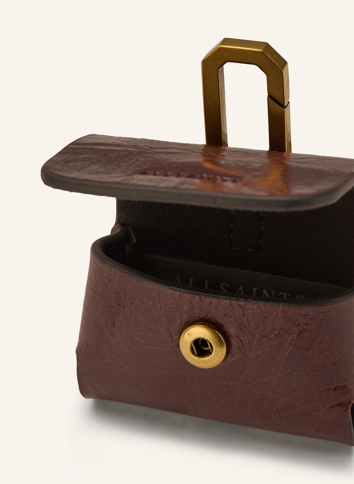 ALLSAINTS AirPods-Case: DUNKELBRAUN / GOLD