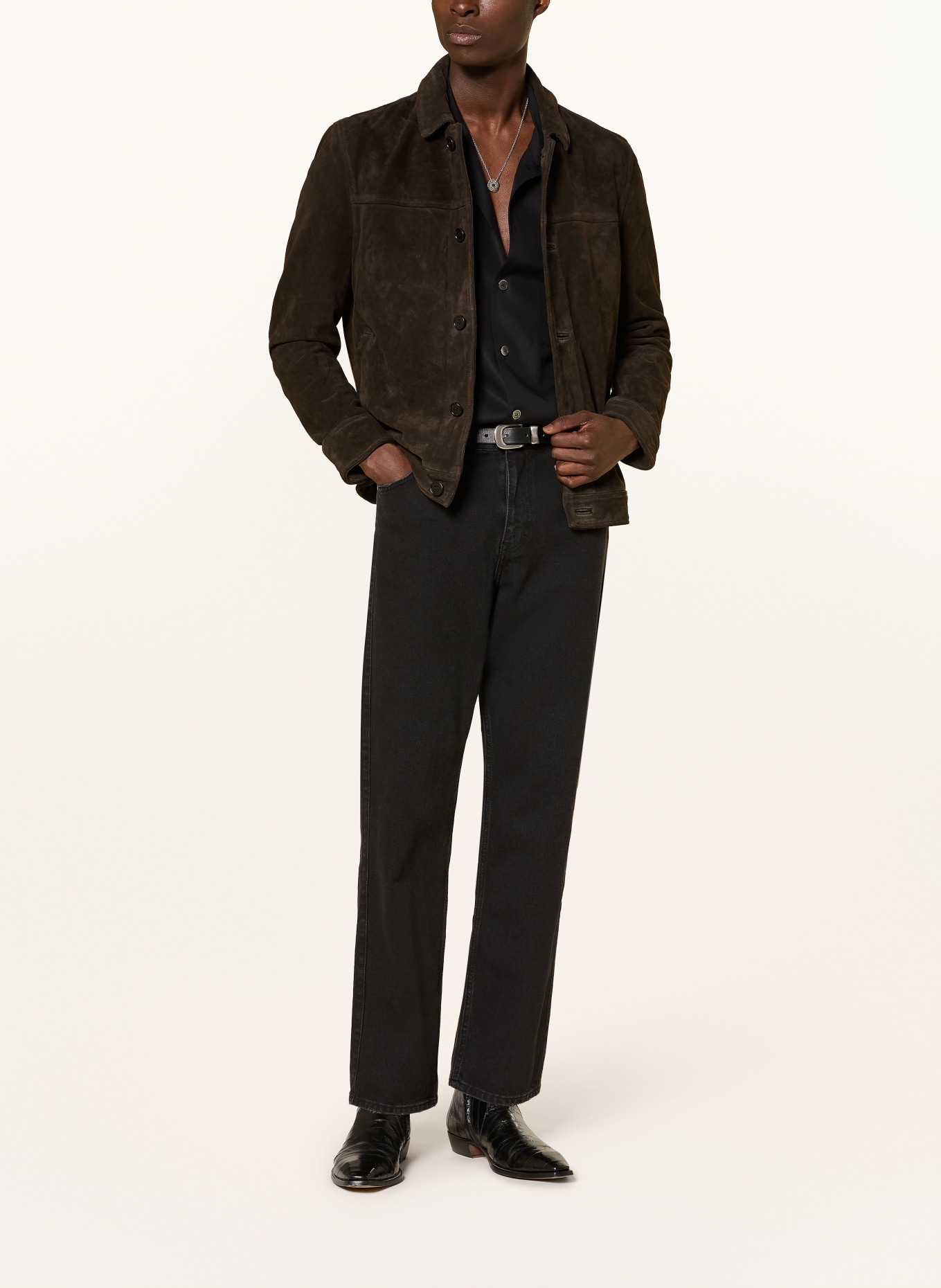 ALLSAINTS Lederjacke NATES: DUNKELBRAUN