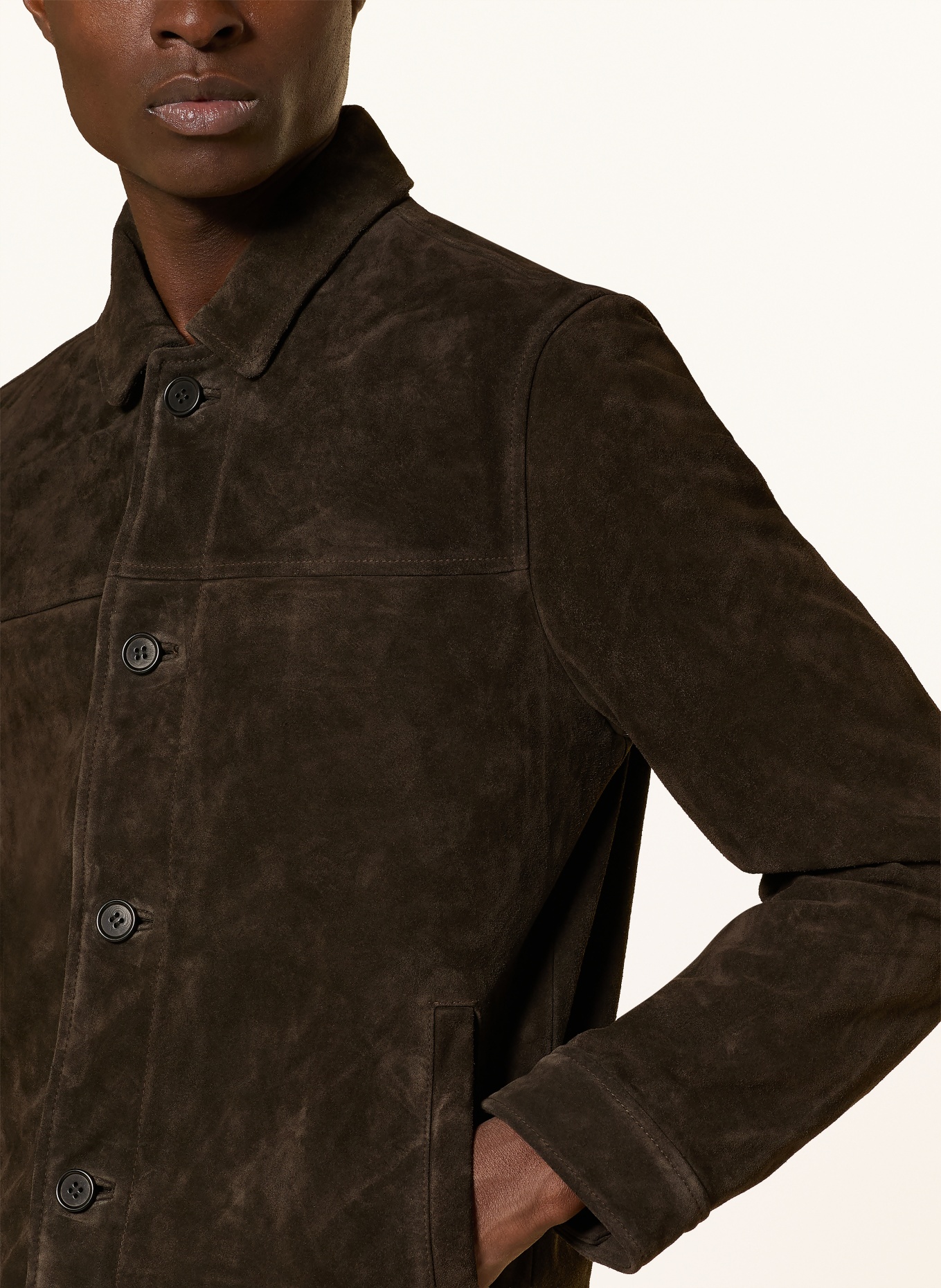 ALLSAINTS Lederjacke NATES: DUNKELBRAUN