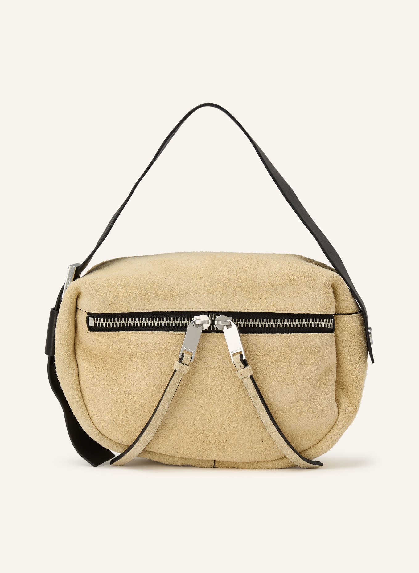 ALLSAINTS Schultertasche NOEMIE MINI: BEIGE / SILBER / SCHWARZ
