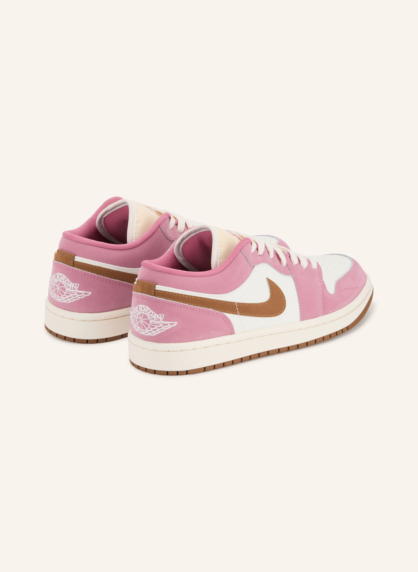 JORDAN Sneaker AIR JORDAN 1 LOW: FUCHSIA / BRAUN / WEISS