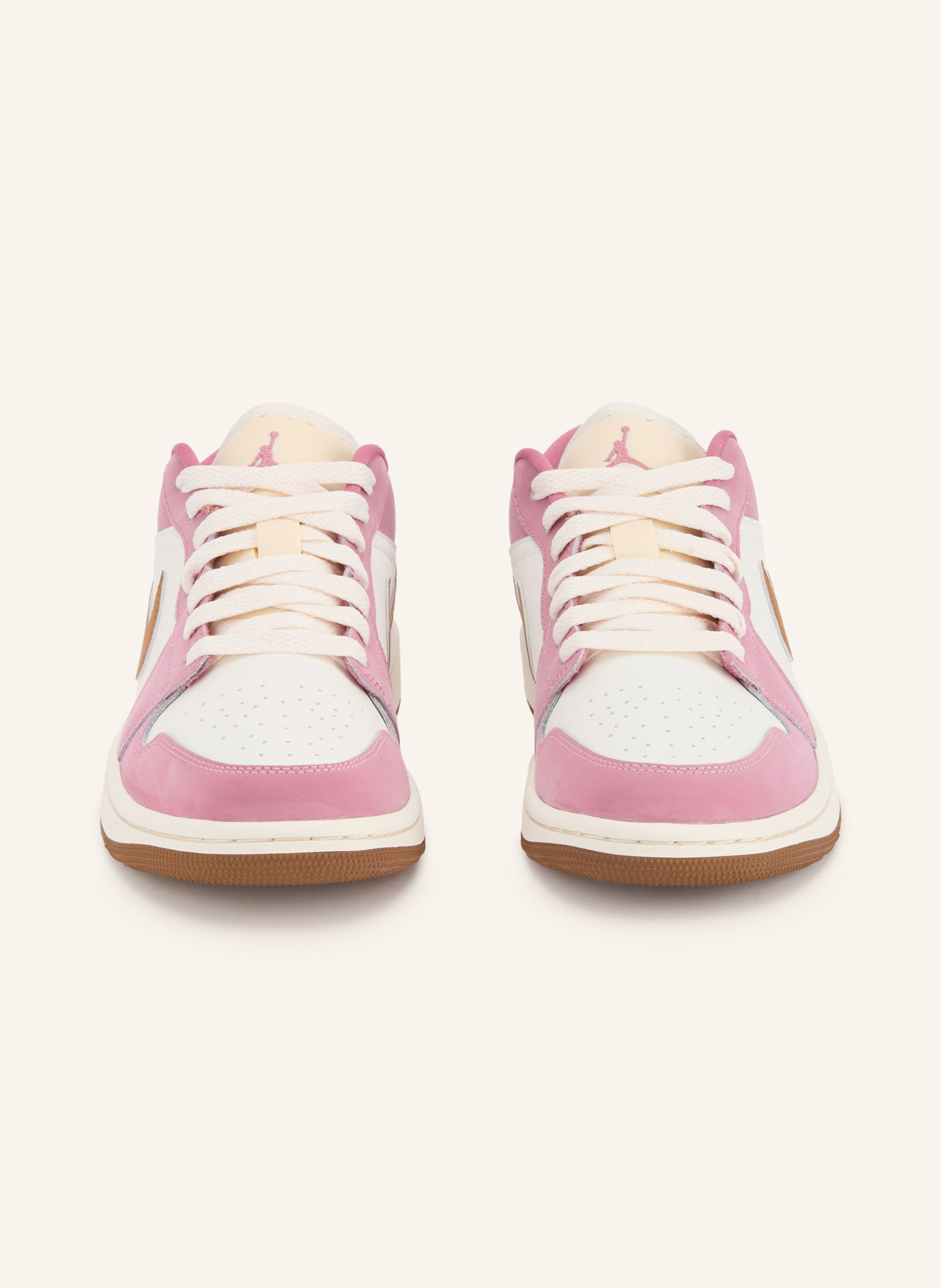 JORDAN Sneaker AIR JORDAN 1 LOW: FUCHSIA / BRAUN / WEISS