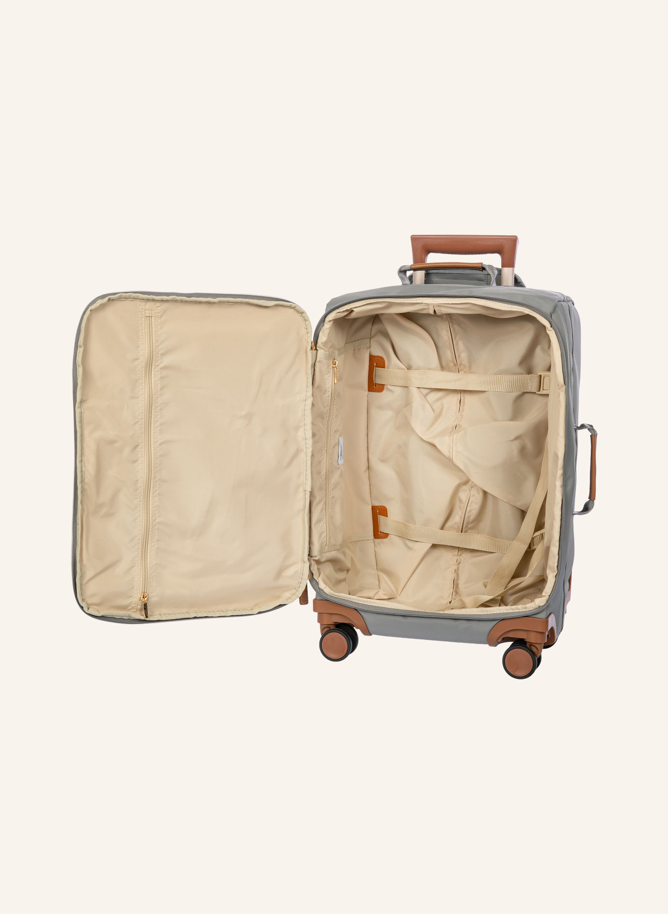 BRIC'S Valise cabine X-TRAVEL: GRIS / COGNAC